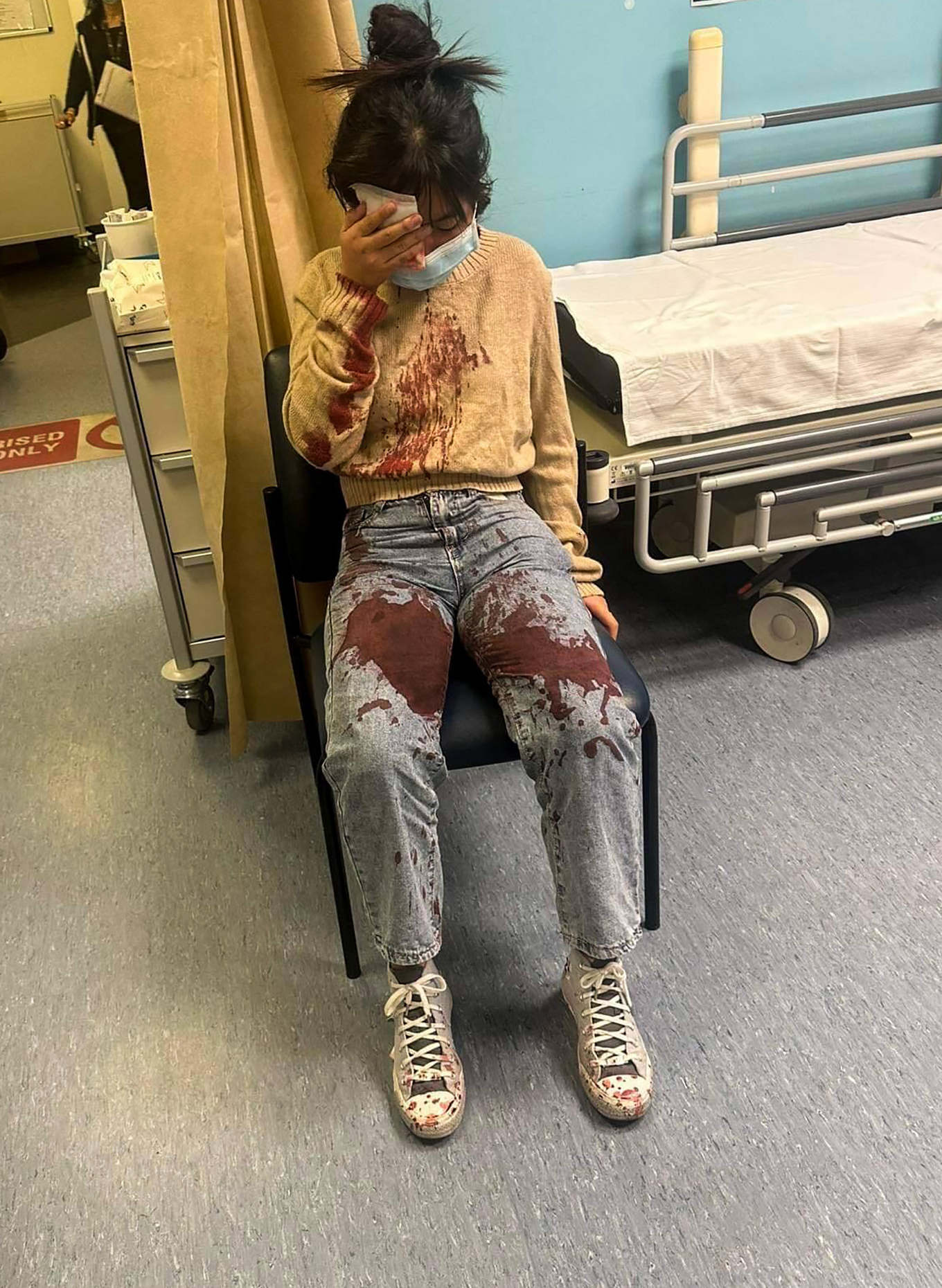 A 12-year-old girl was left covered in blood after being beaten outside McDonald's Glenfield on Saturday. Photo / Supplied