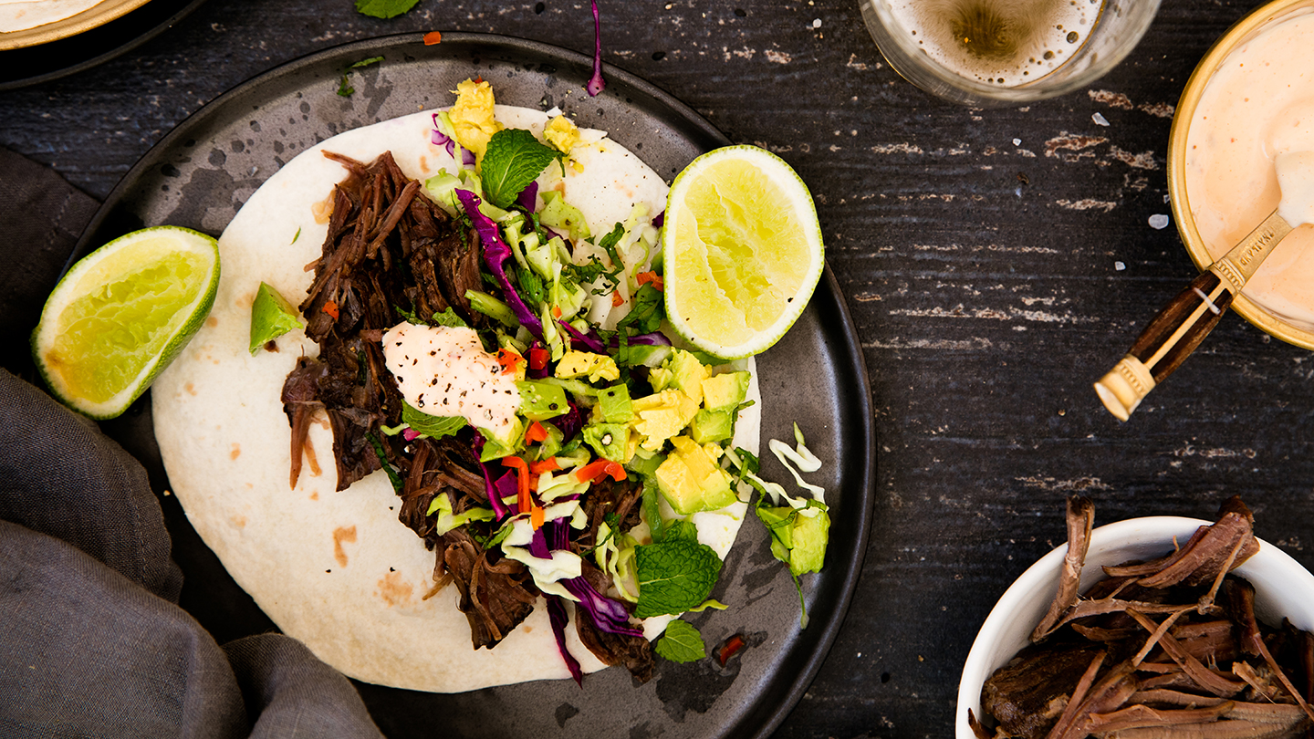 Pulled beef cheek soft tacos-image