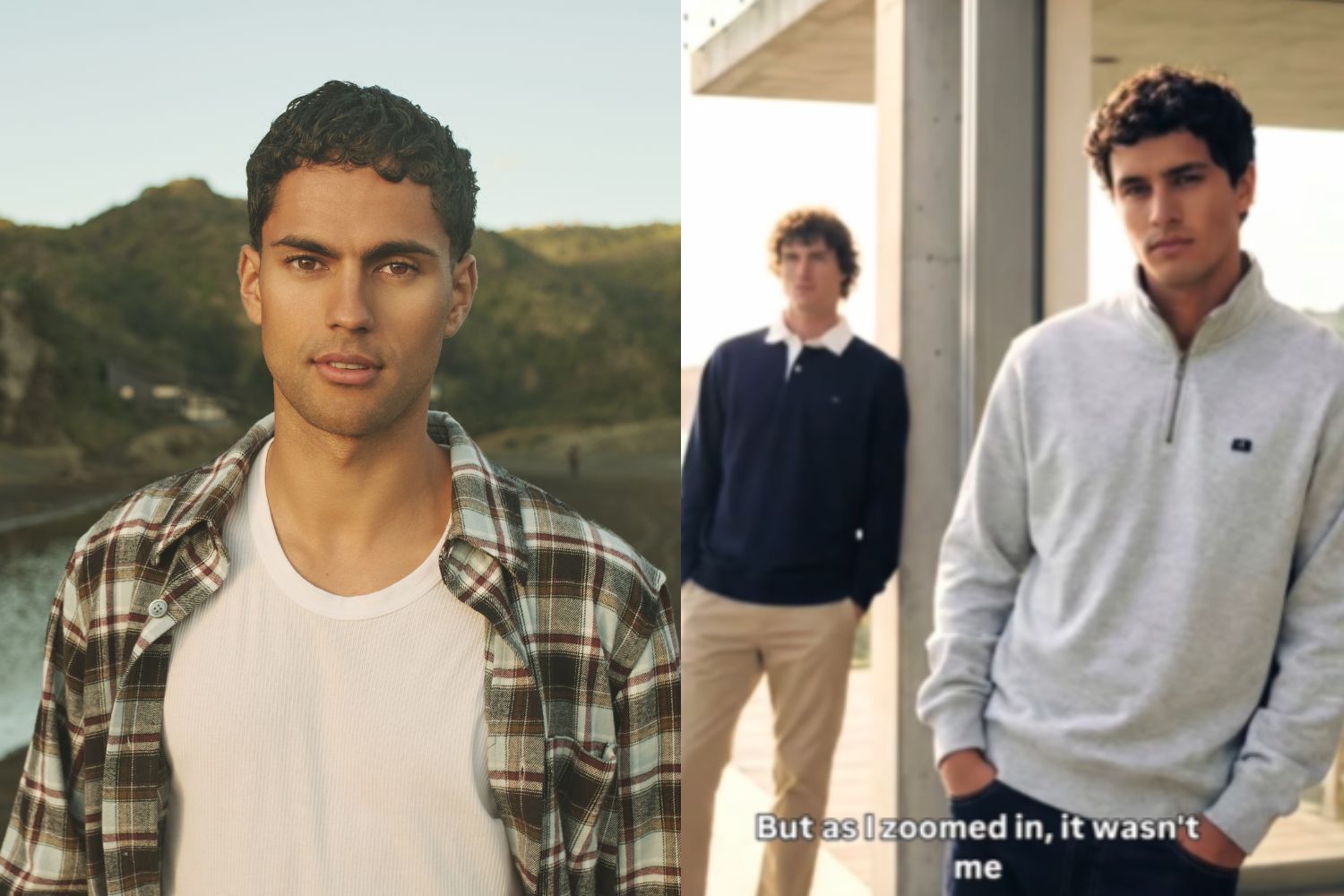 Elijah Timmins-Scanlon (left) and the image he claims is AI-generated.
