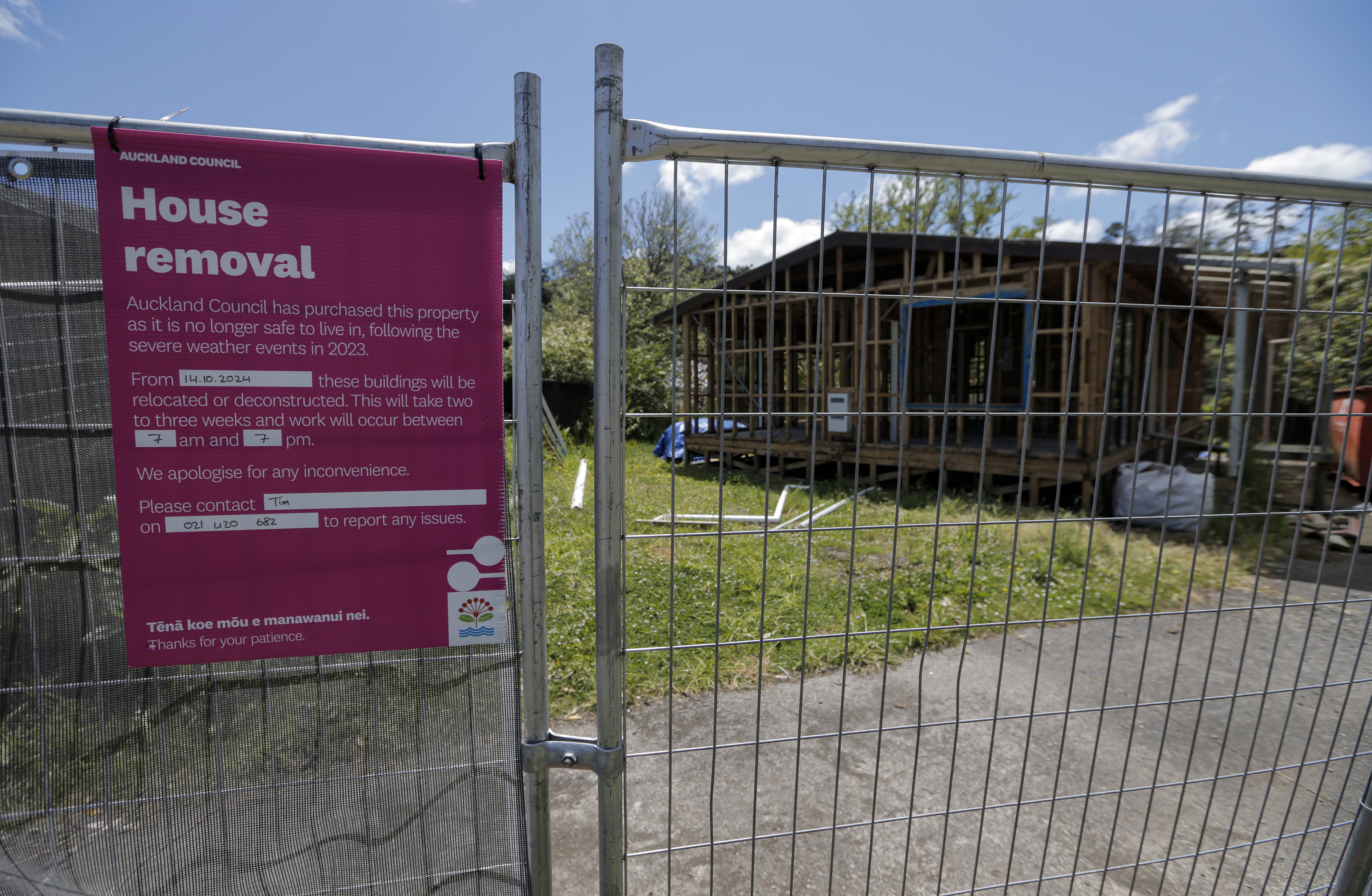 The house removal process is under way in Camphora Place. Photo / Alex Burton