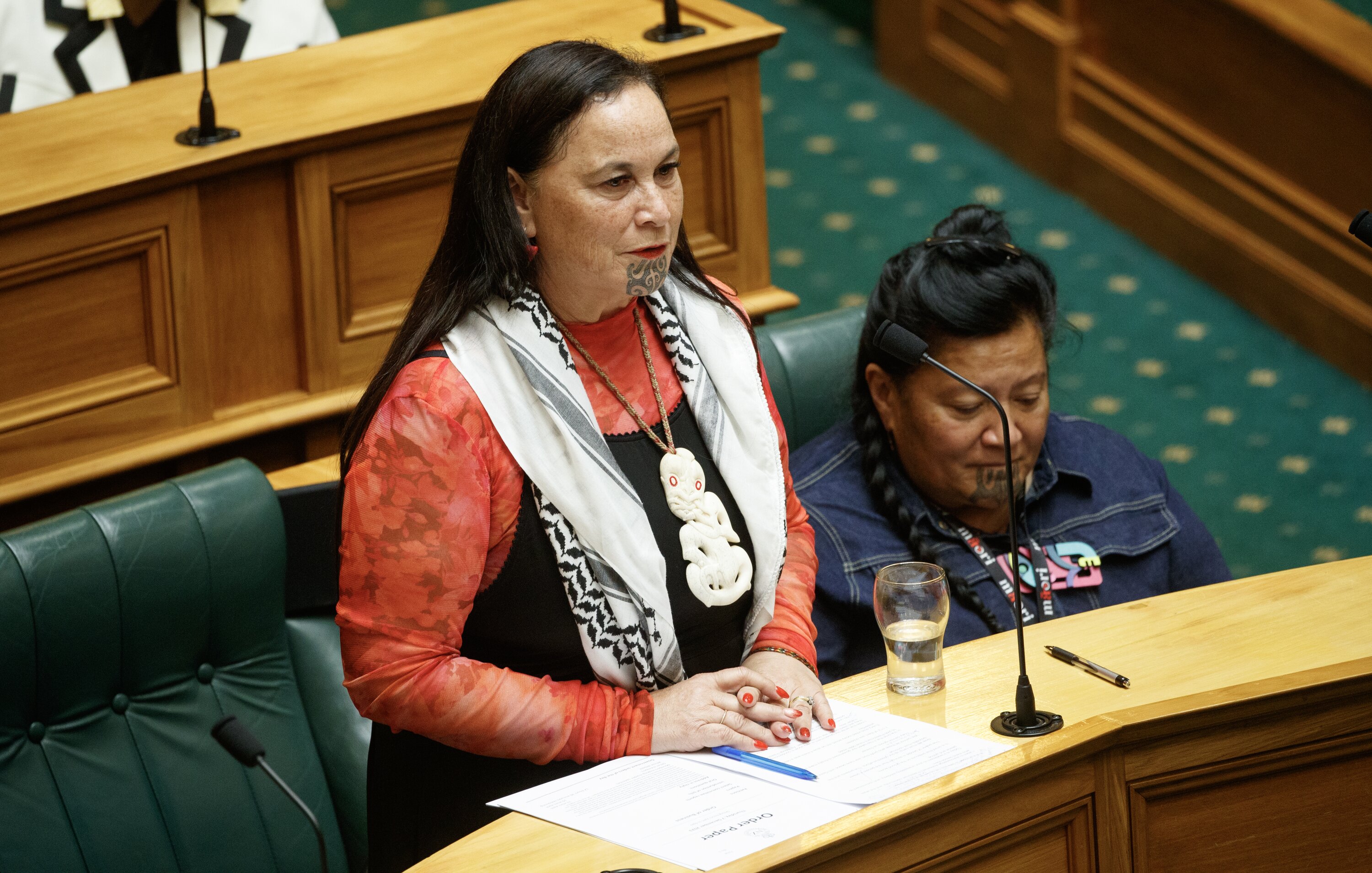Te Pāti Māori co-leader Debbie Ngarewa-Packer during debate on the Gaza conflict in Parliament, Wellington. Photo / Mark Mitchell