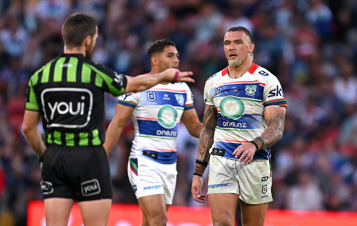 Co-captain James Fisher-Harris was sent to the sin bin in the 77th minute after a high tackle. Photo / Photosport