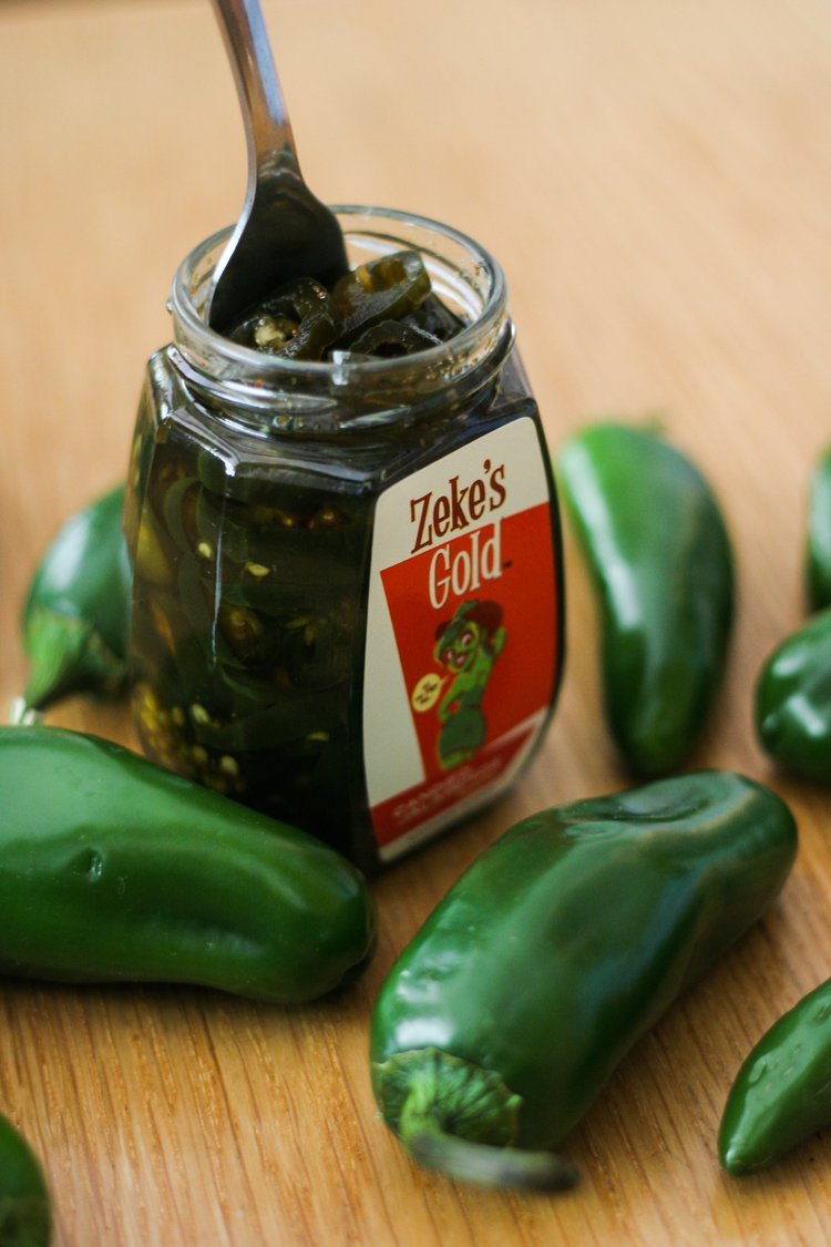 Zeke’s Gold candied jalapenos.