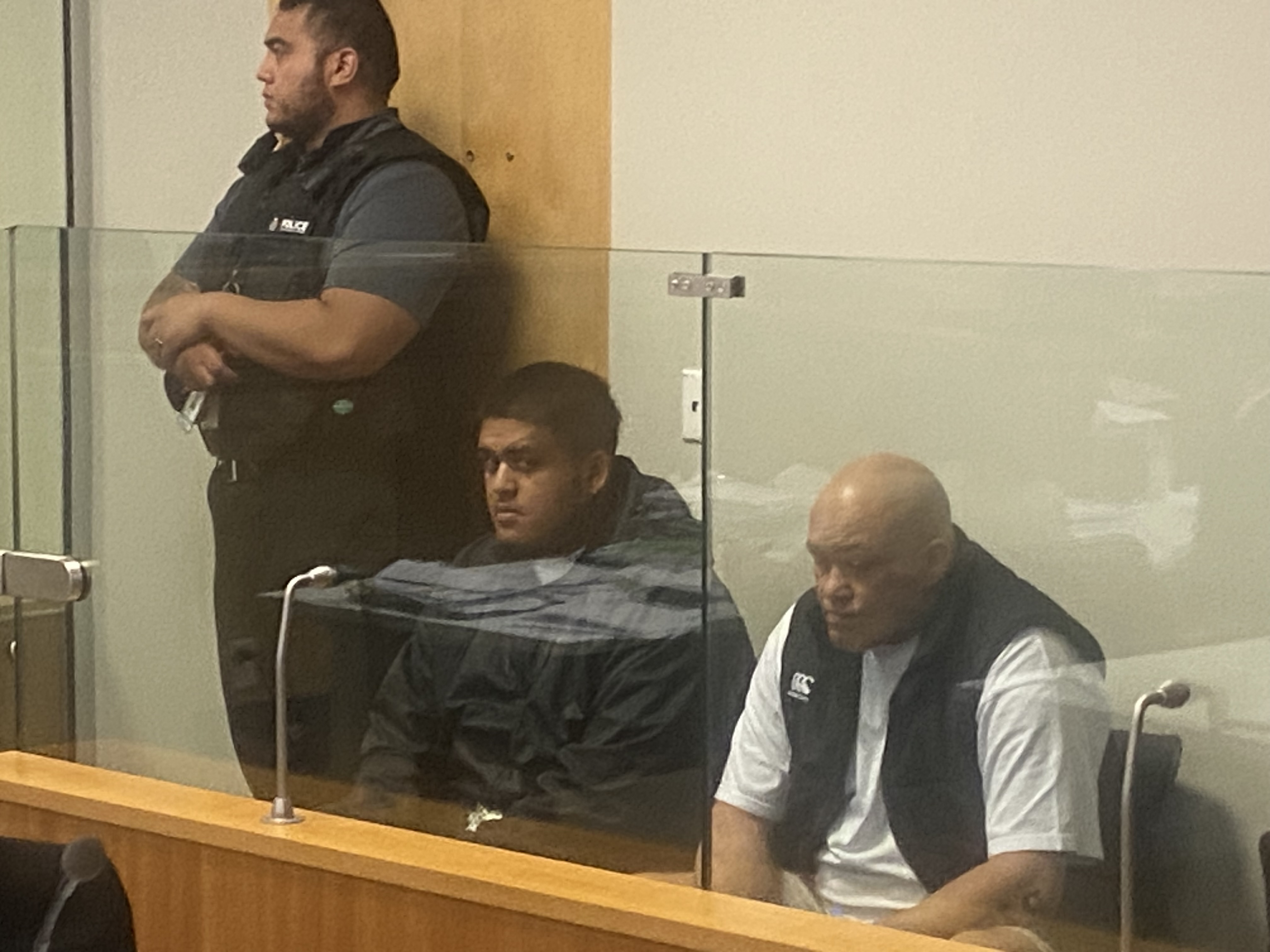 Rebels gang members Texas Doctor (right) and son Wiremu Doctor appear in Auckland District Court for sentencing. Photo / Craig Kapitan