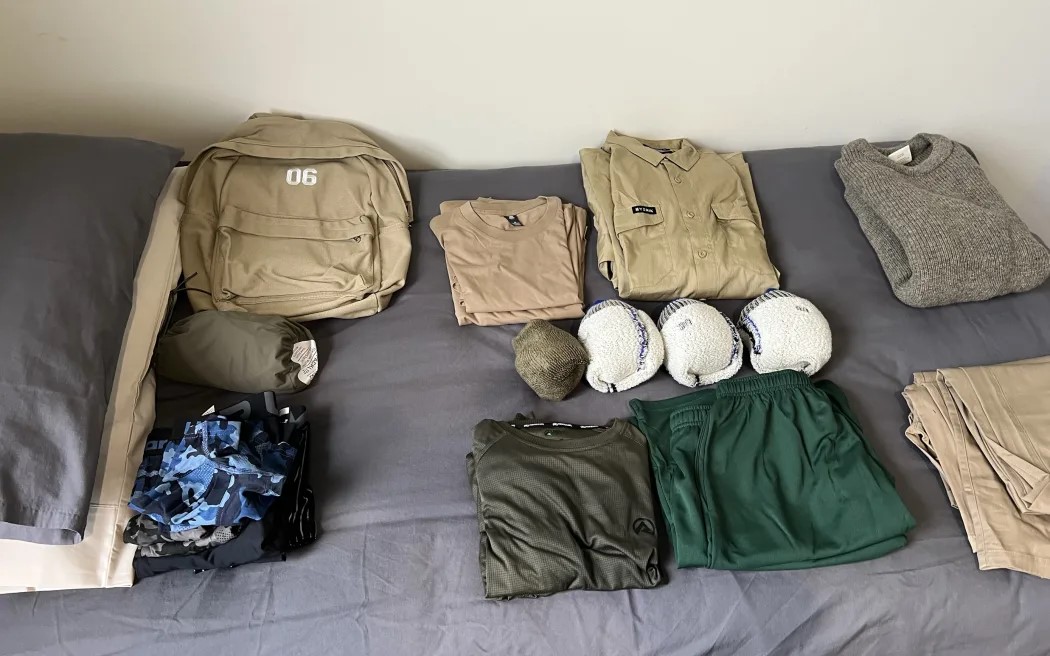 An example of the military-style uniform the youth in the pilot will be required to wear. Photo / RNZ 