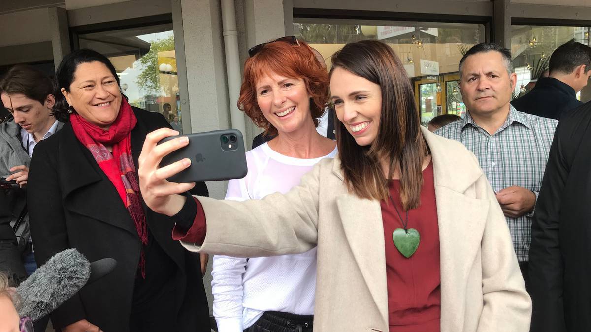 Prime Minister Jacinda Ardern on the campaign trail in 2020.
