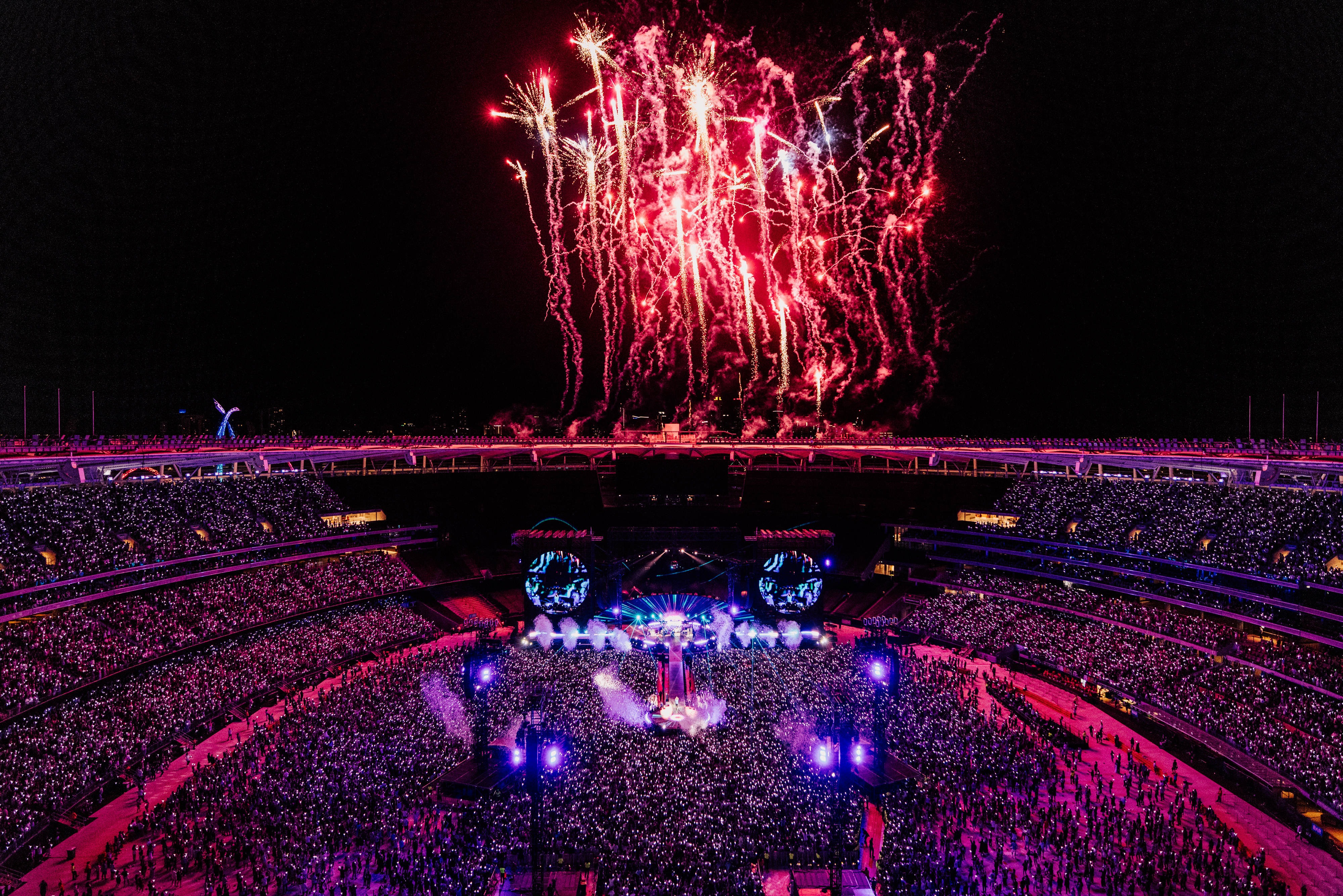 Coldplay perform three shows at Eden Park last week, bringing thousands of people to the city. Photo / Anna Lee Media