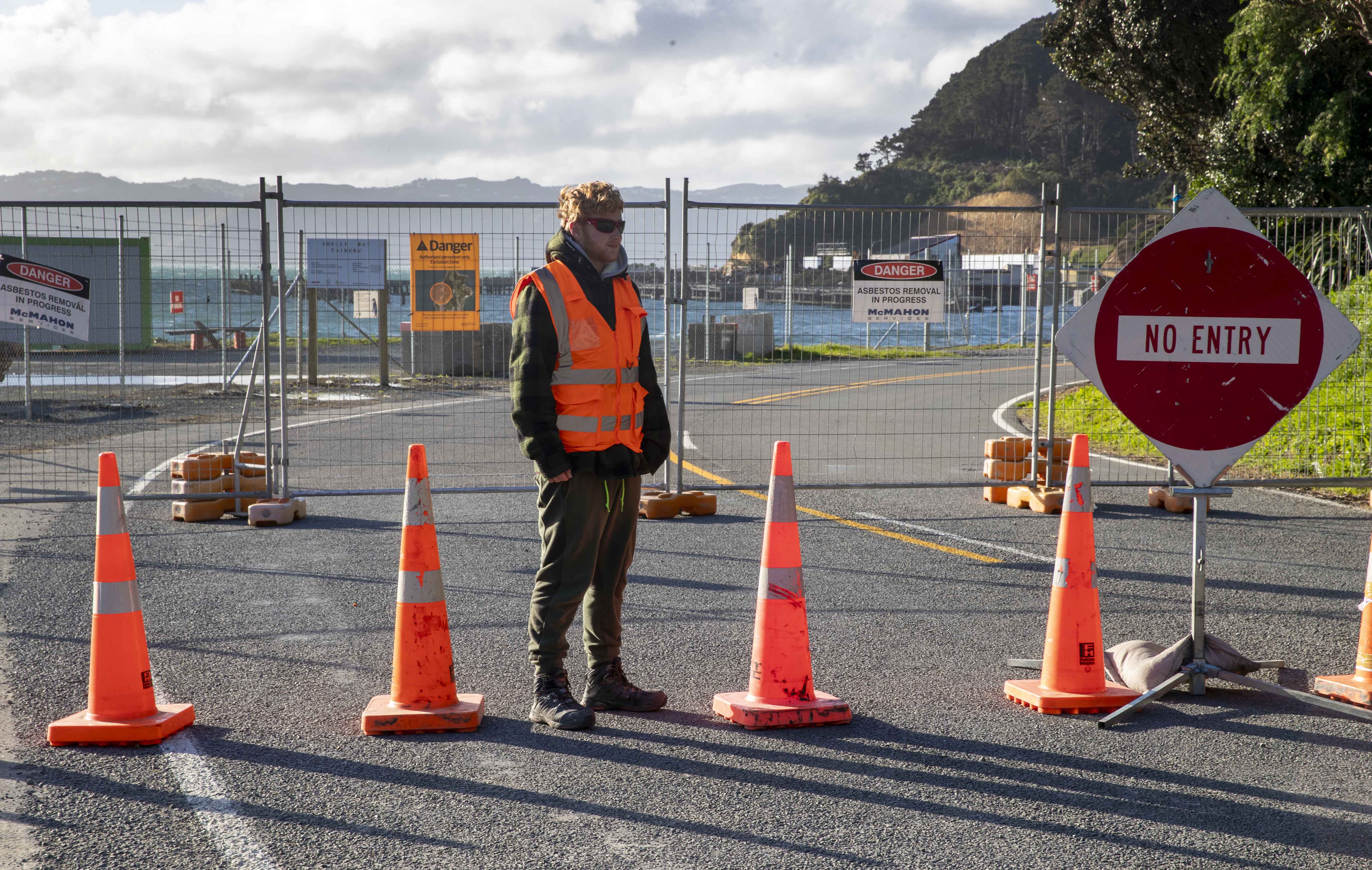 Shelly Bay Rd is expected to be closed until September after a suspicious fire. Photo / Mark Mitchell