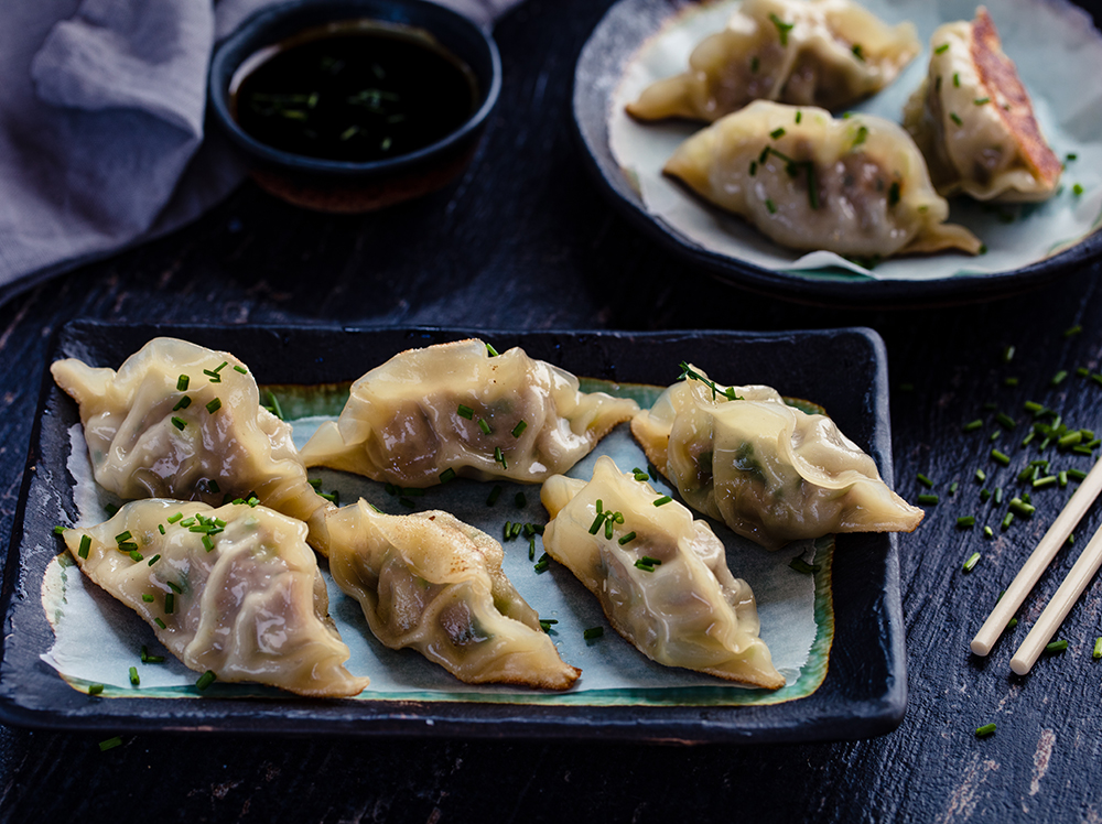 Try this classic pork and chive combination, or experiment with different fillings. Photo / Babiche Martens