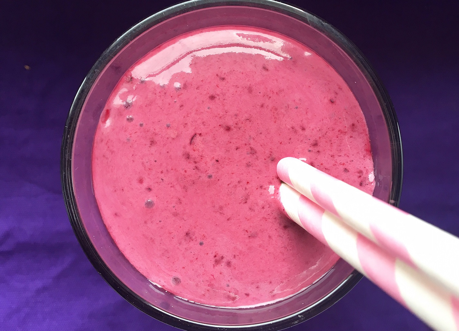 Blackcurrant, vanilla and banana smoothies-image