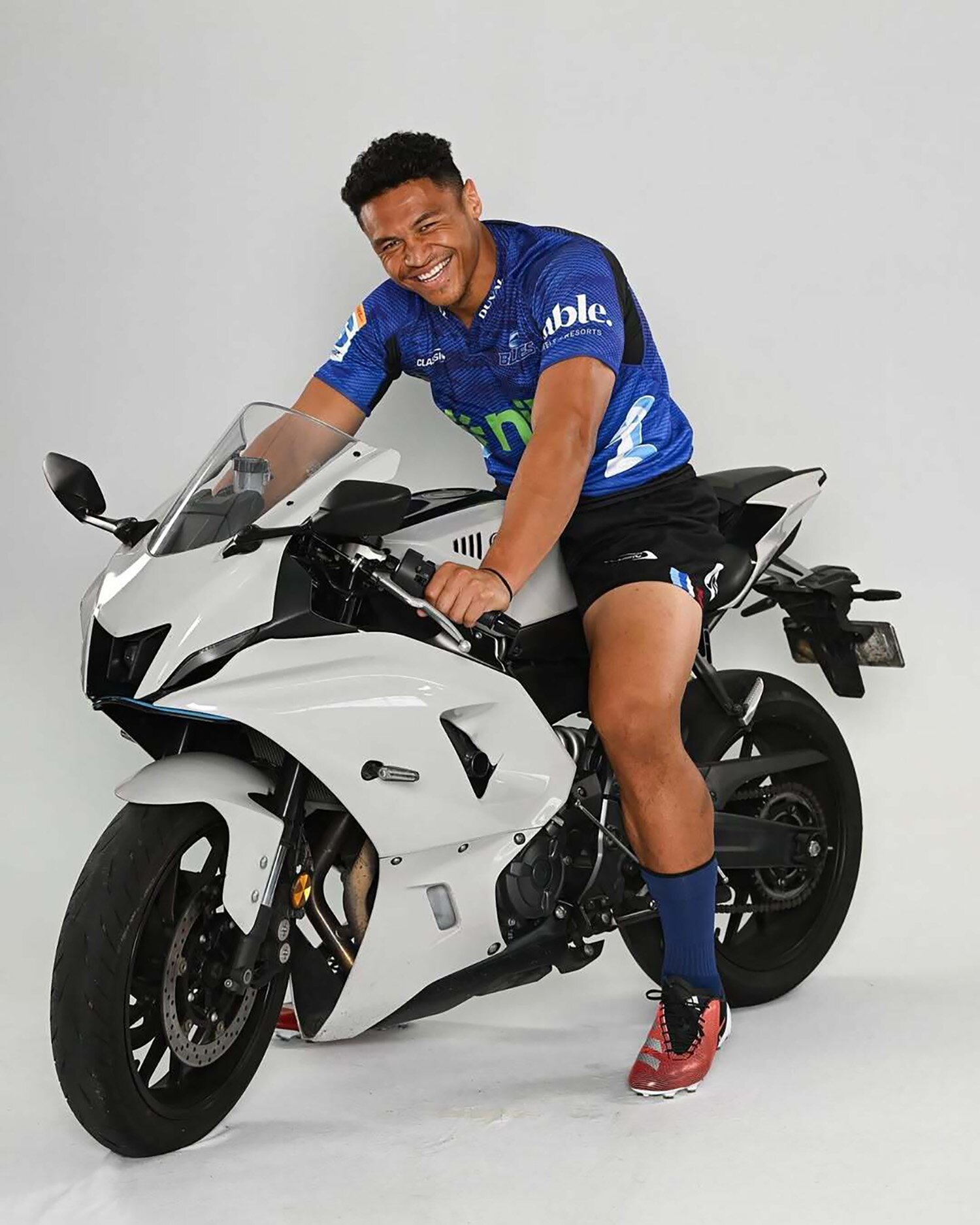 Caleb Clarke on a Yamaha R7 motorcycle. Photo / Supplied