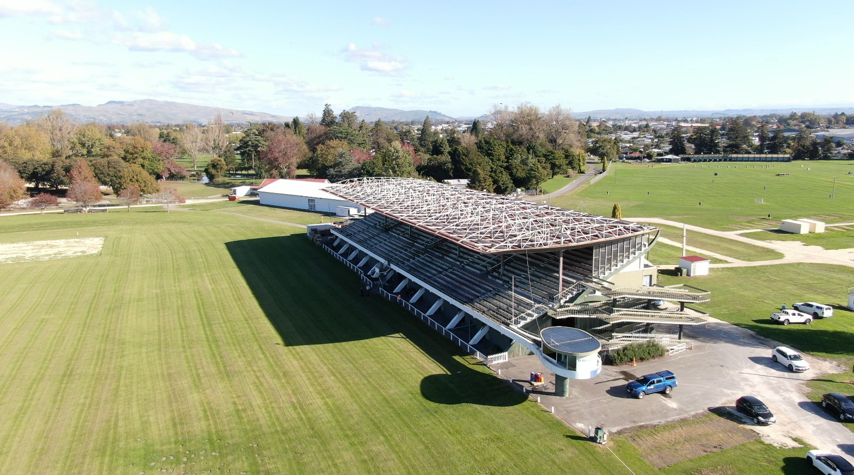 Hastings District Council will begin demolition of the grandstand at Tōmoana Showgrounds in April next year, following confirmation that the building is unsafe and repair is not feasible. Photo / Hastings District Council