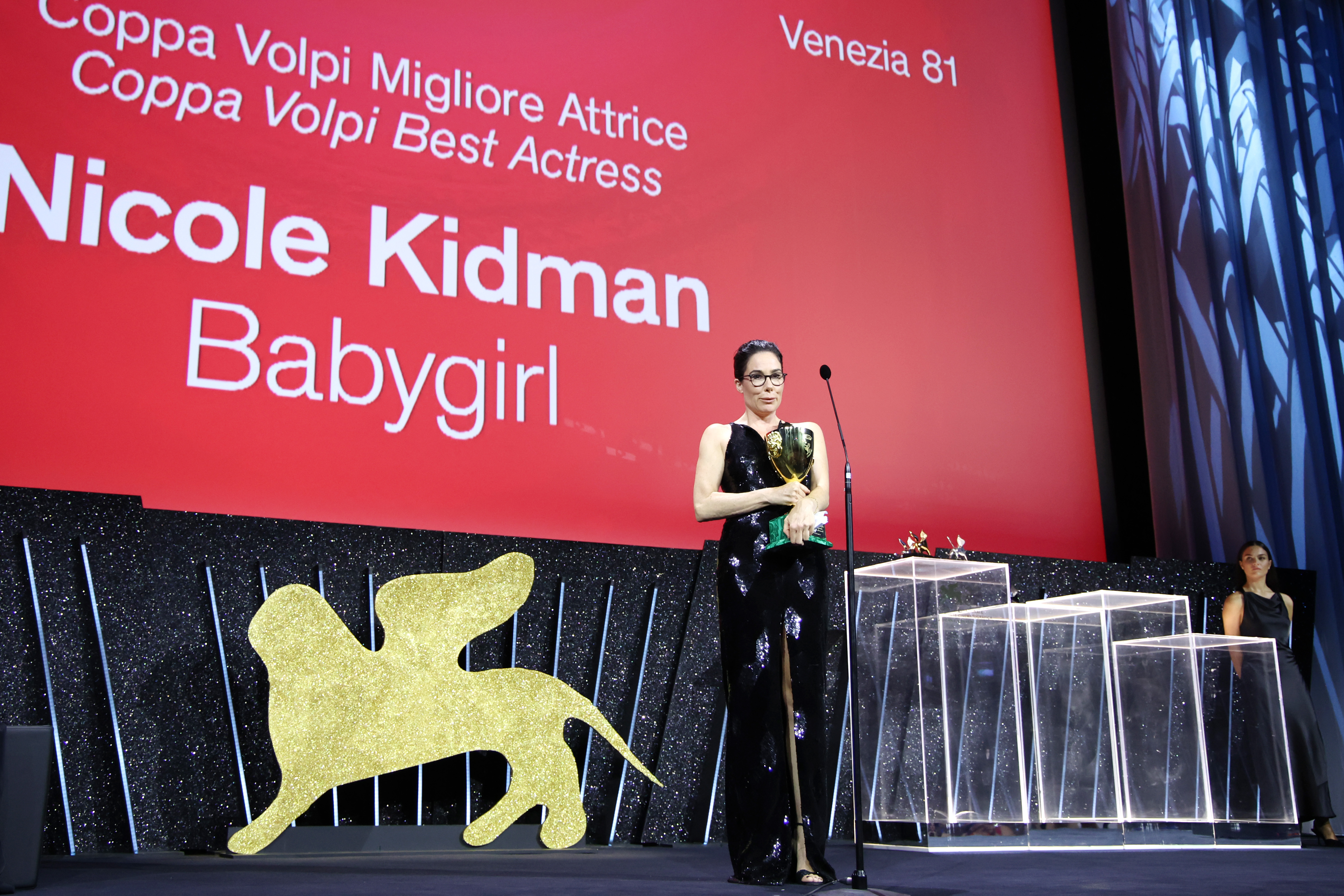Director Halina Reijn accepted an award for best actress on behalf of Nicole Kidman. Photo / Getty Images
