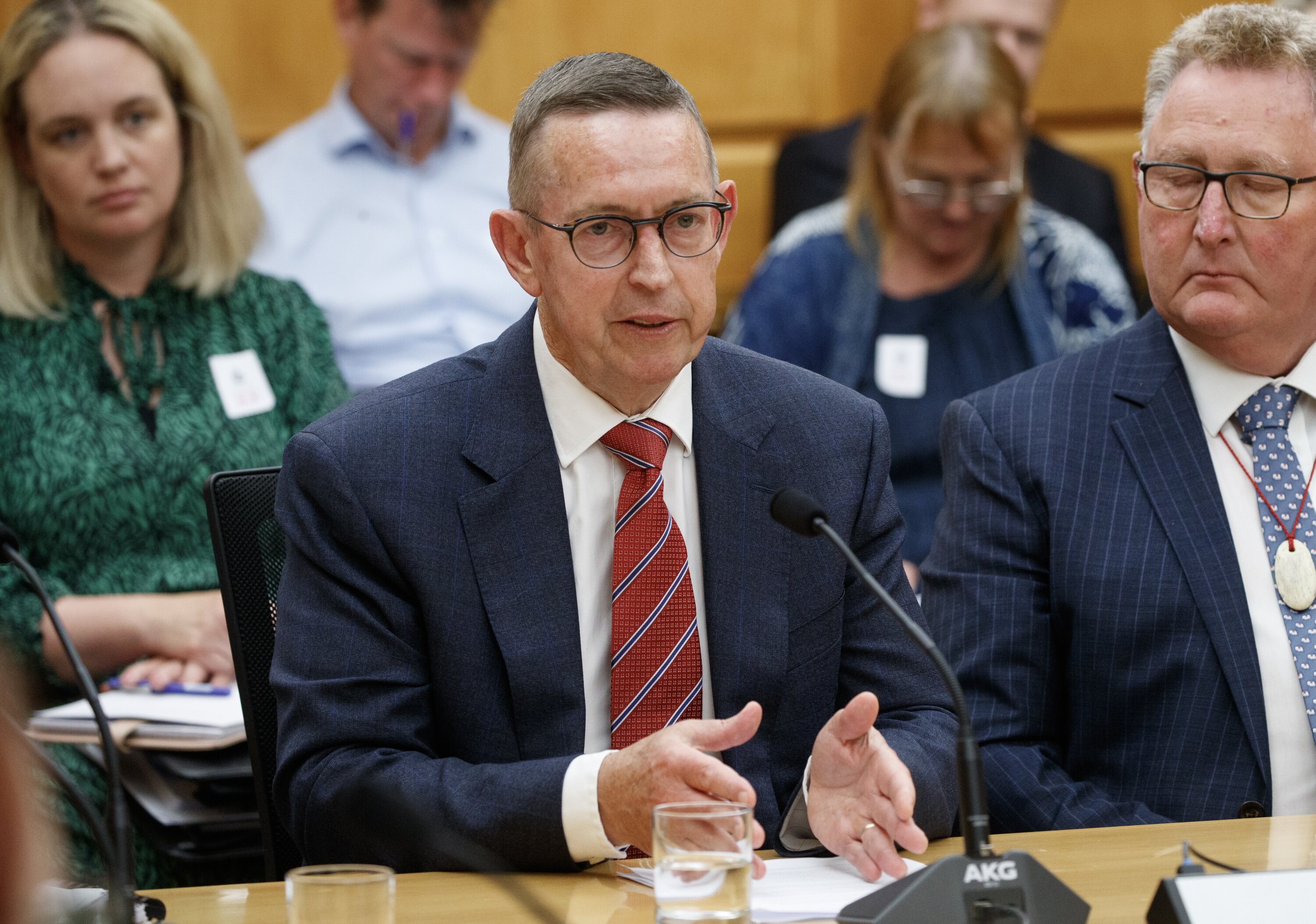 Former Reserve Bank chairman Neil Quigley and governor Adrian Orr (right) initially pitched for a 50% funding increase from the Government. Photo / Mark Mitchell 