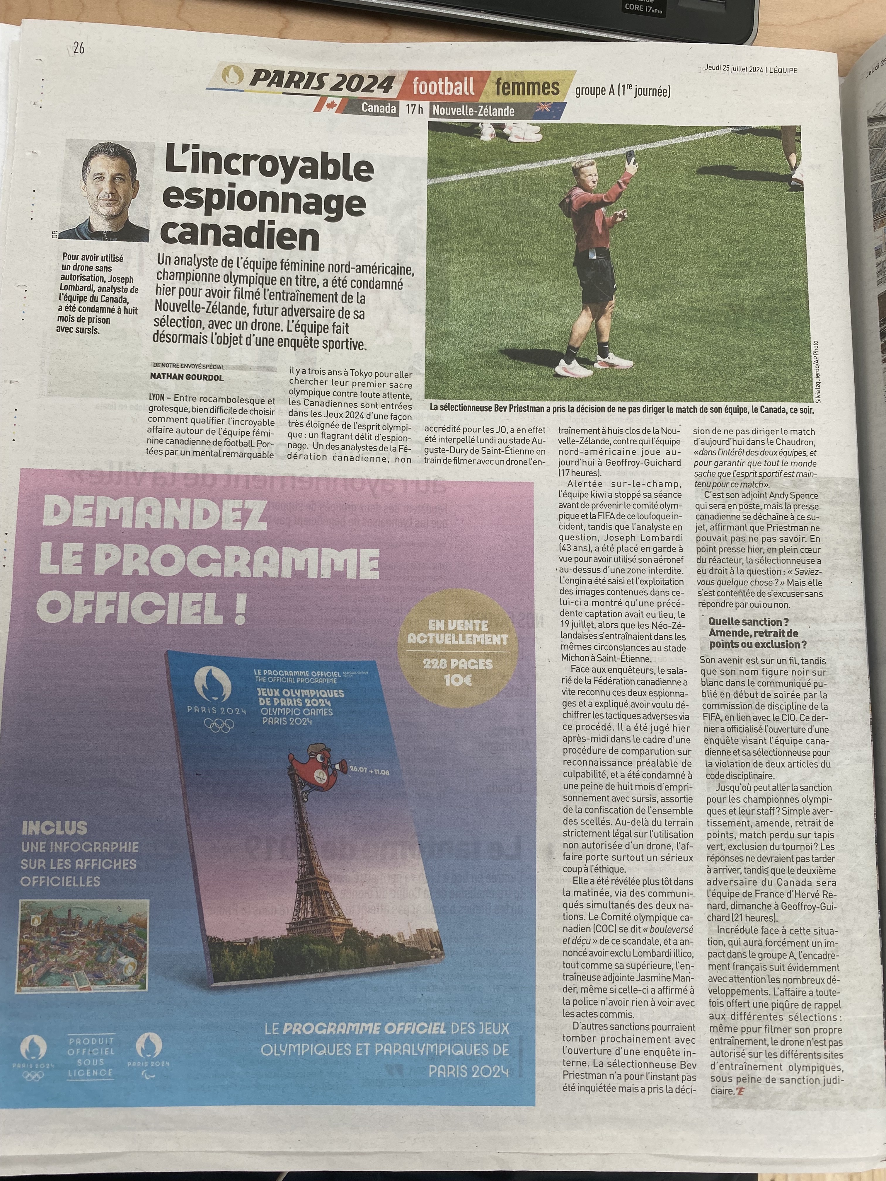 Coverage of Dronegate dominated France's L'Equipe newspaper. Photo / NZ Herald