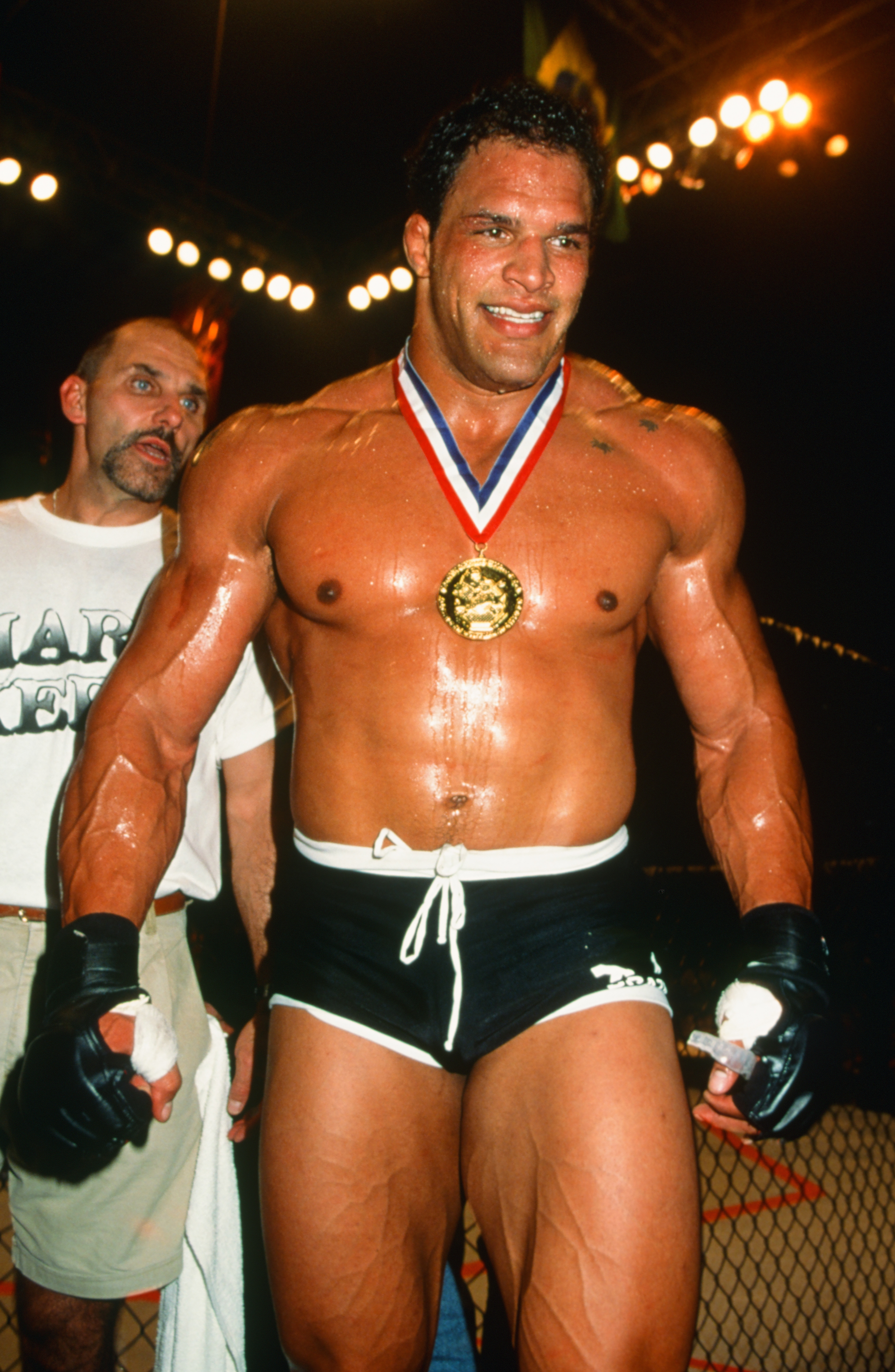 Mark Kerr won the heavyweight tournament at UFC 14 in 1997. Photo / Getty Images