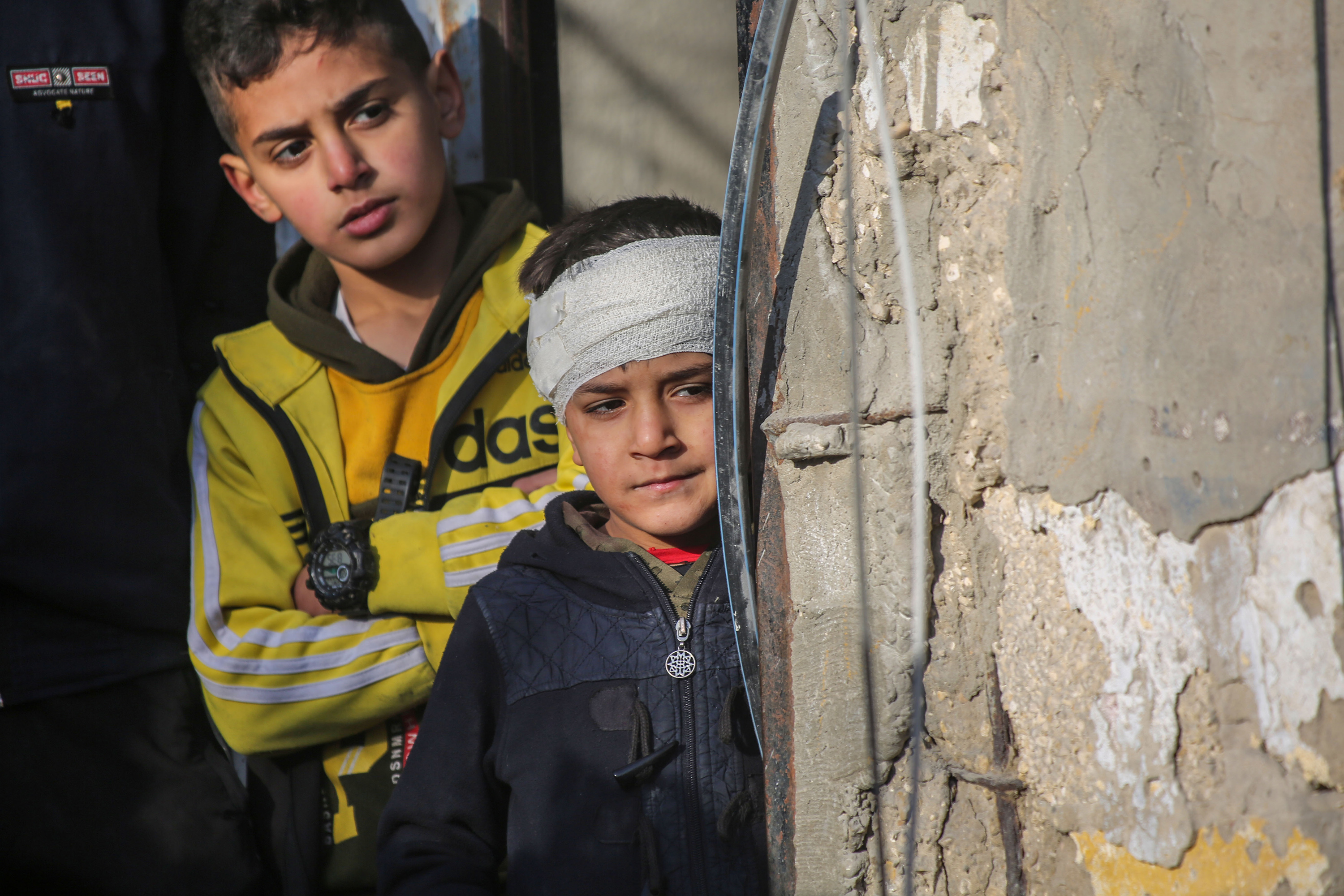 Children among homes damaged by Israeli airstrikes in Rafah, Gaza. Photo / Getty Images