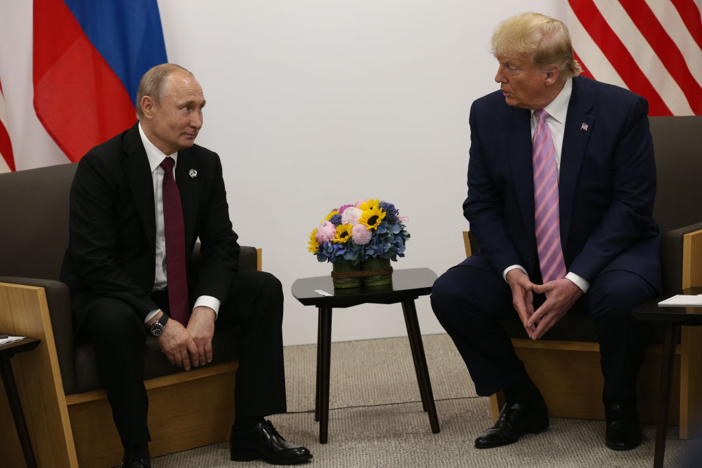 Vladimir Putin knows how to flatter Trump. Pictured together at their bilateral meeting at the G20 Osaka Summit 2019, in Osaka, Japan. Photo / Getty Images