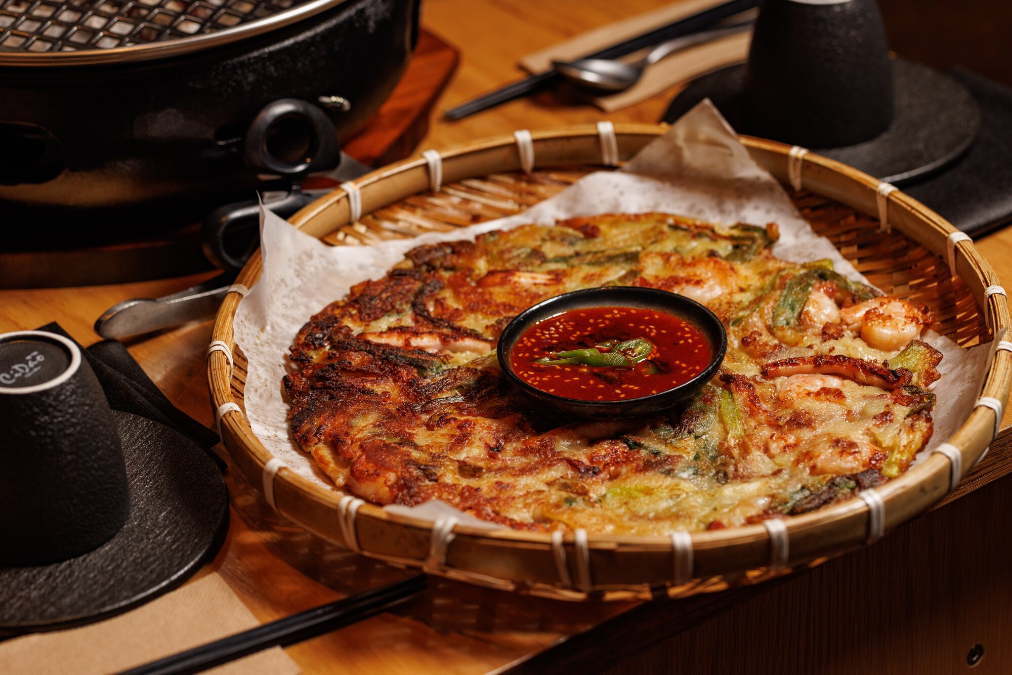 A spring onion pancake is on the menu at Korean BBQ restaurant 1946 Butchery. Photo / Babiche Martens