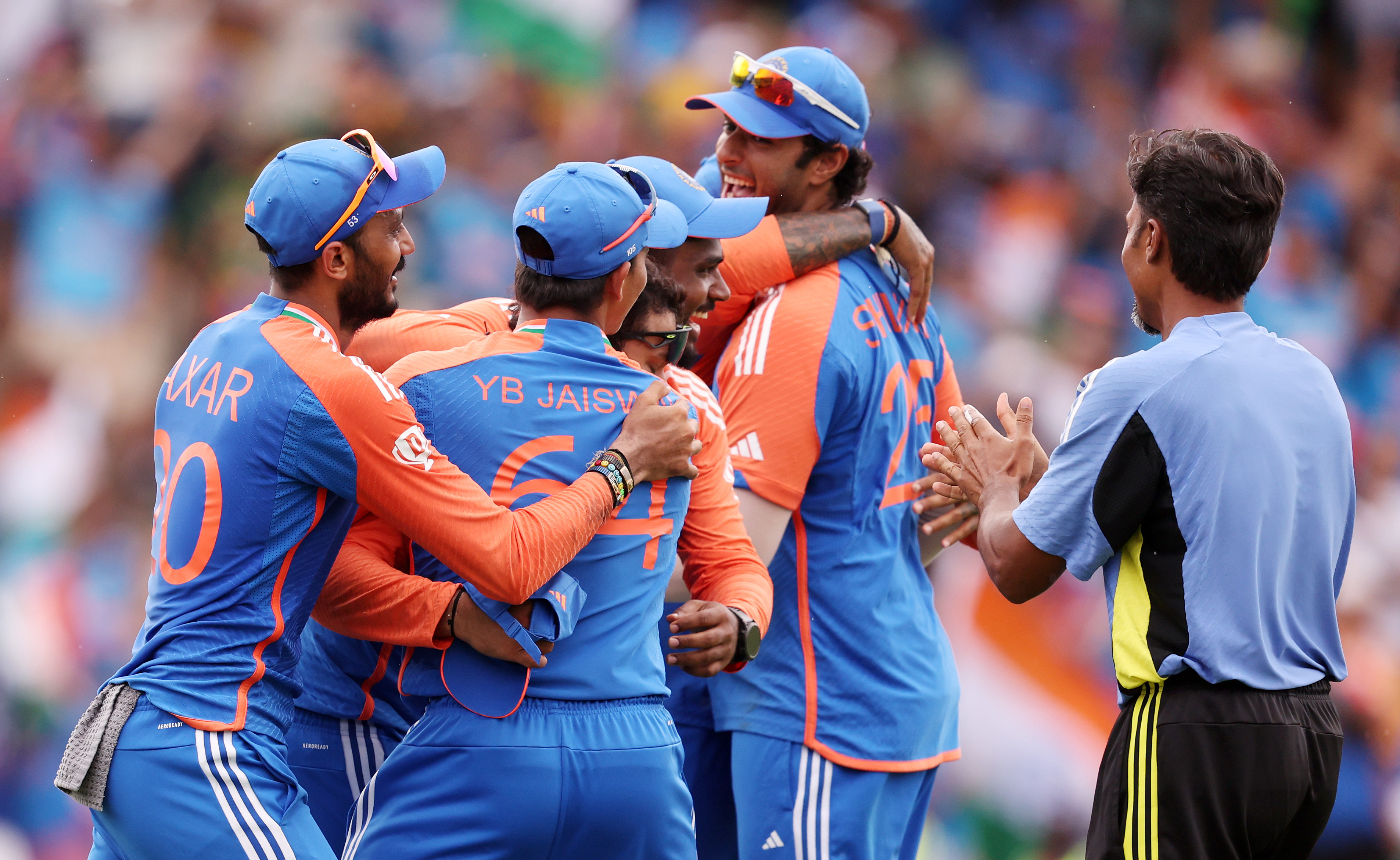 India celebrate during their T20 World Cup final win over South Africa. Photo / Getty Images