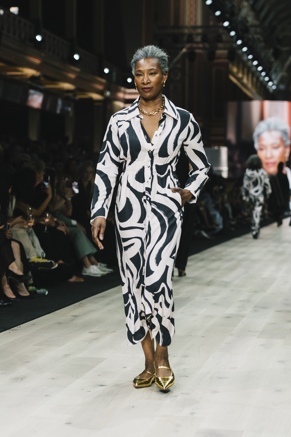 Banke walking for Banded Together during the F*** The Invisible Runway at Melbourne Fashion Festival in March. Photo / Getty Images