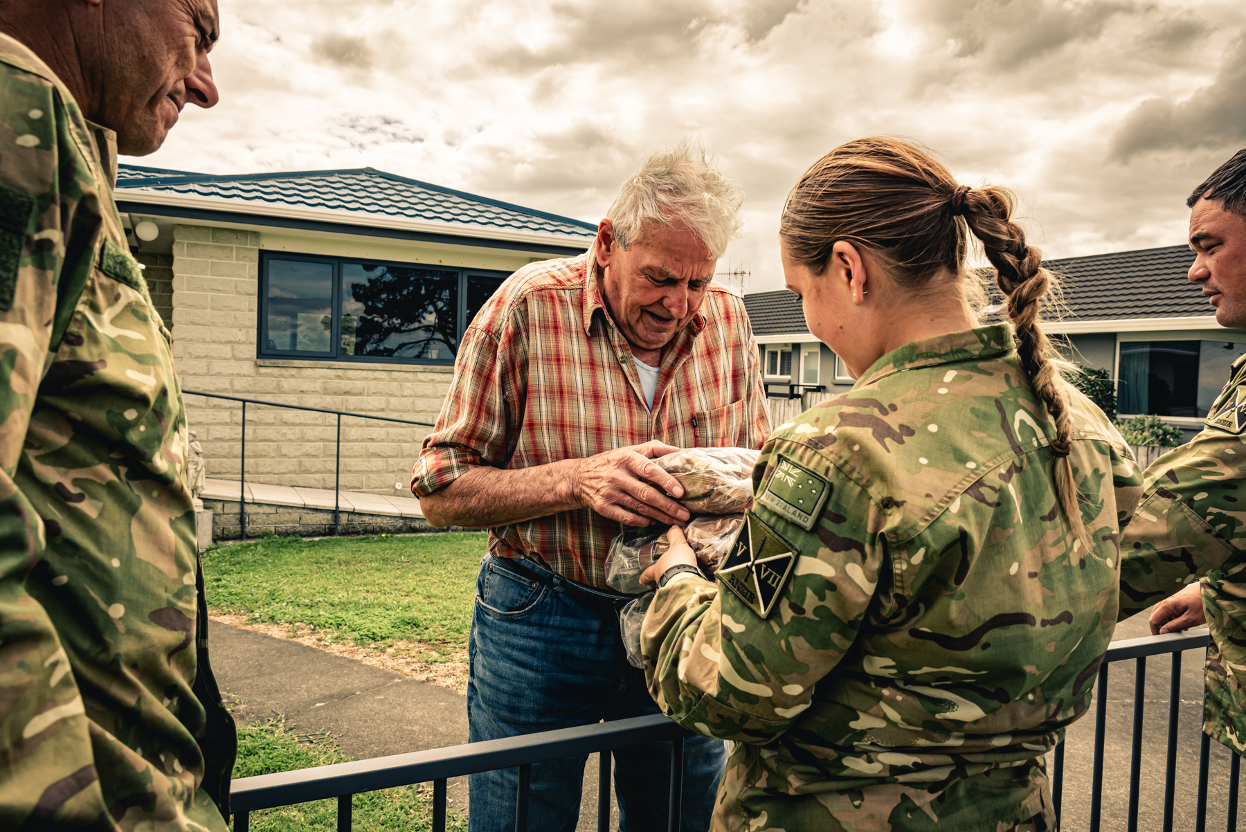 Military personnel delivering essential supplies to isolated communities in Hastings in the aftermath of Cyclone Gabrielle. Photo / NZDF