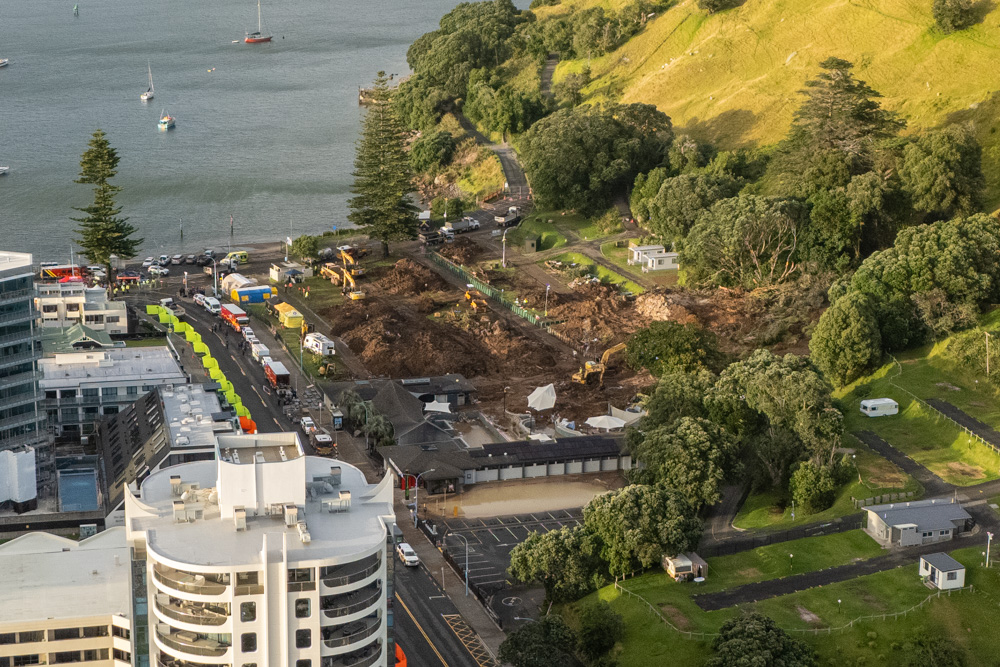 The Mount Maunganui campground on Saturday. Photo / Jason Dorday