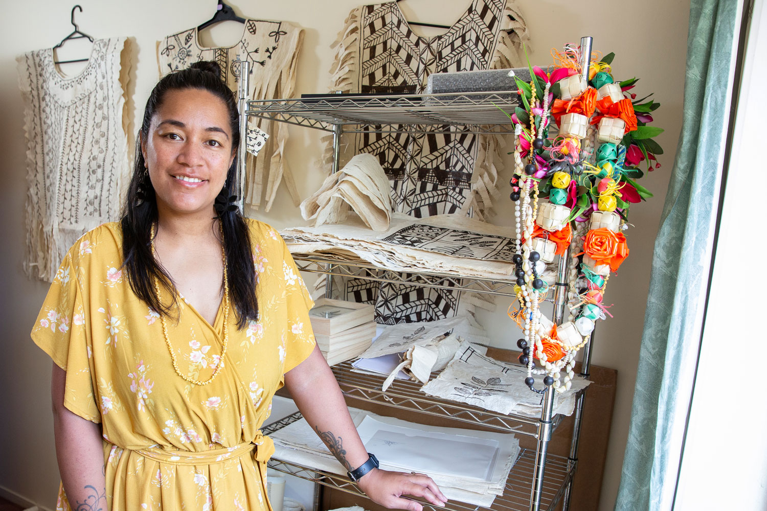 Artist Cora-Allan Wickcliffe in her Henderson home studio. Photo / Babiche Martens