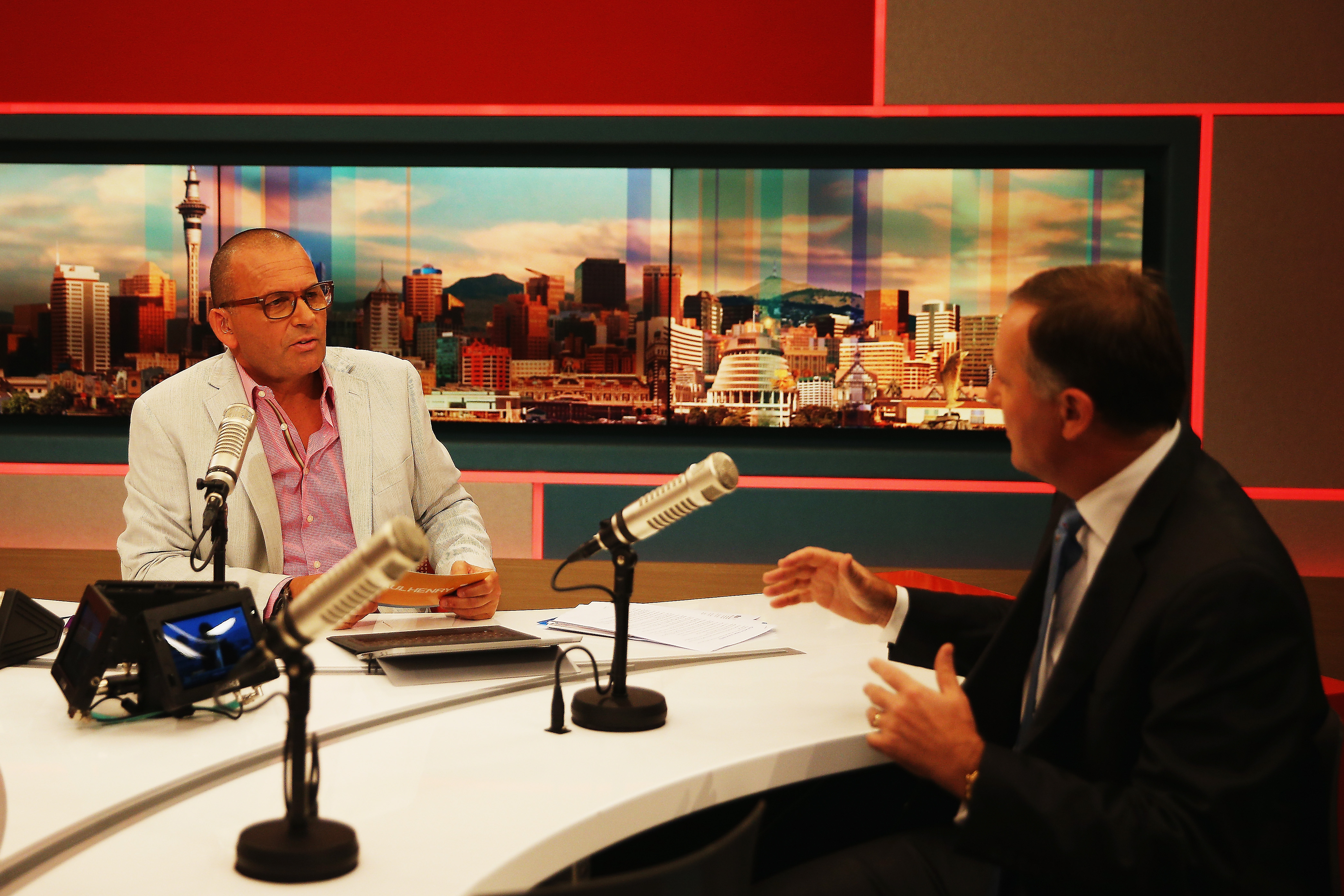 Paul Henry interviews John Key during his eponymous MediaWorks show Paul Henry. Photo / Getty Images