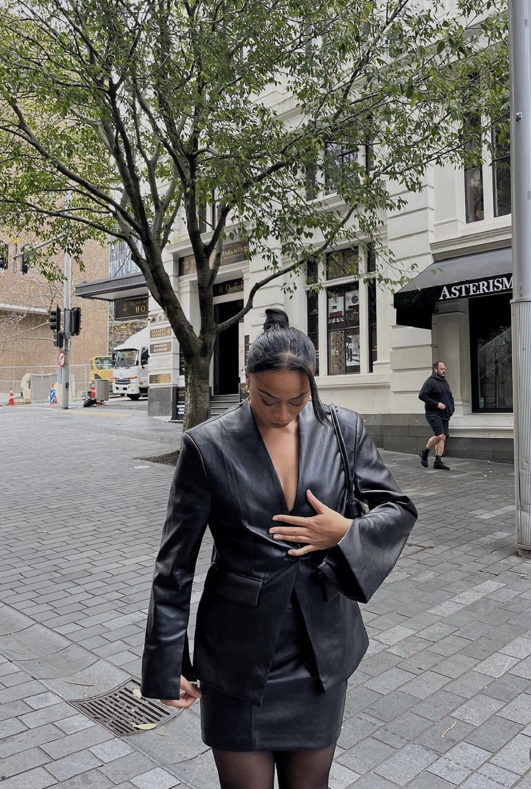 Symone Tafuna’i has some tried-and-true wardrobe favourites, with statement outerwear a trusted category.