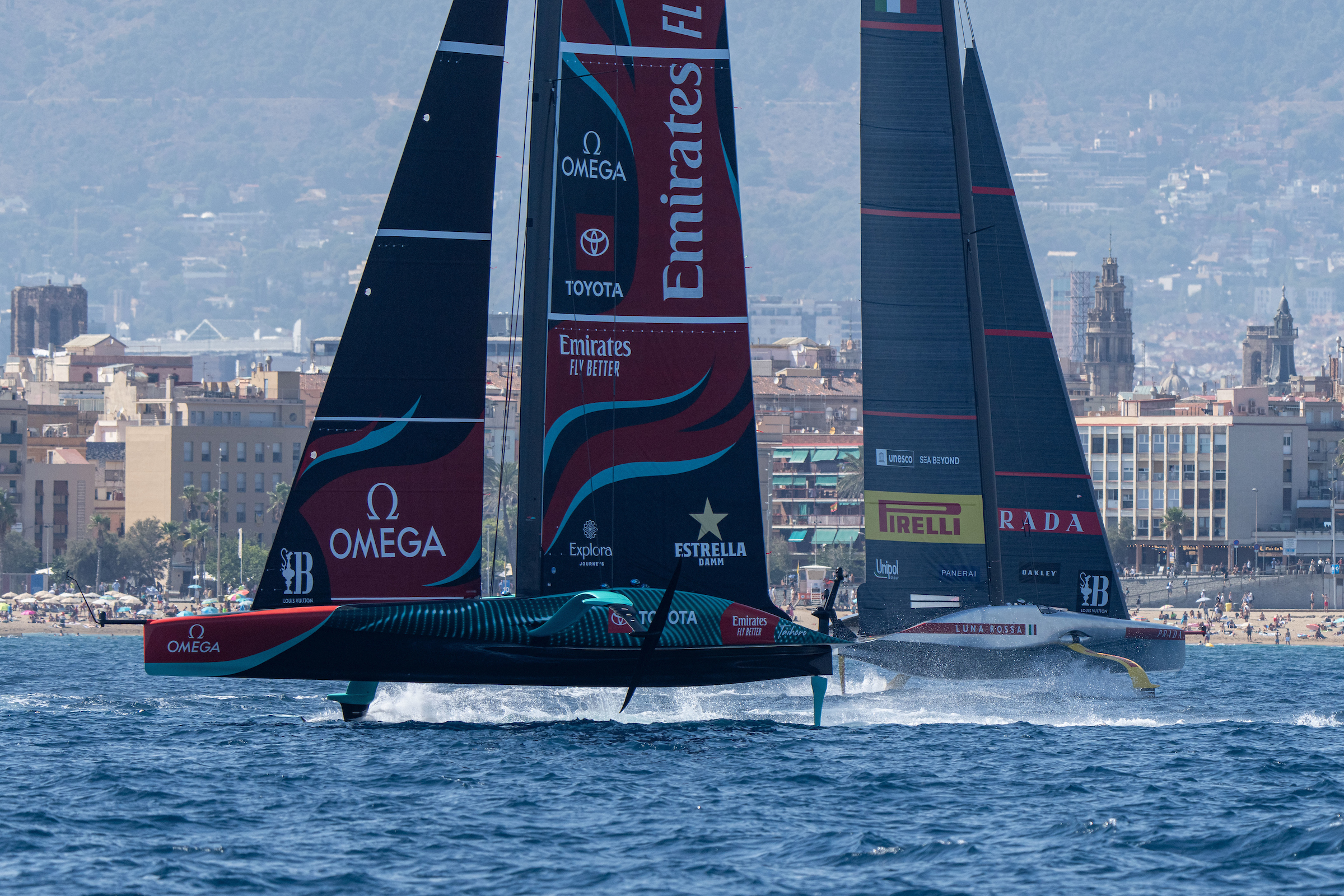 Team New Zealand beat Luna Rossa Prada Pirelli on the opening day of the Louis Vuitton Cup challenger series. Photo / Ian Roman, America's Cup