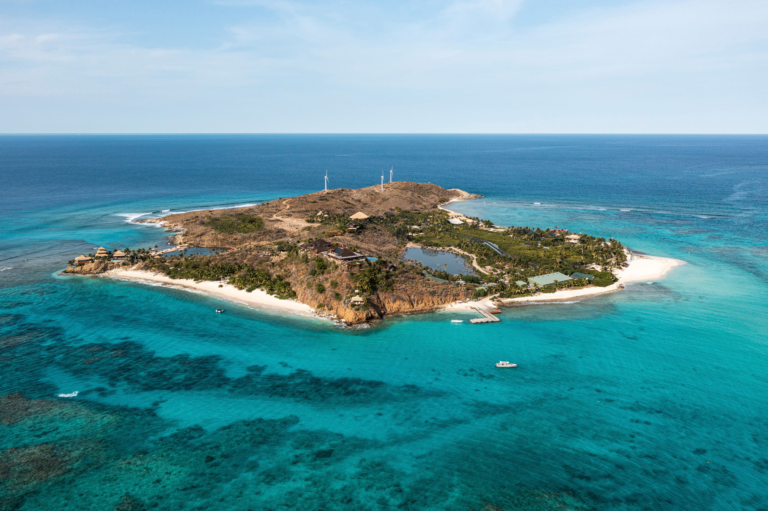 An aerial view of Richard Branson's Necker Island, in the British Virgin Islands. Photo / Virgin Limited Edition, Supplied