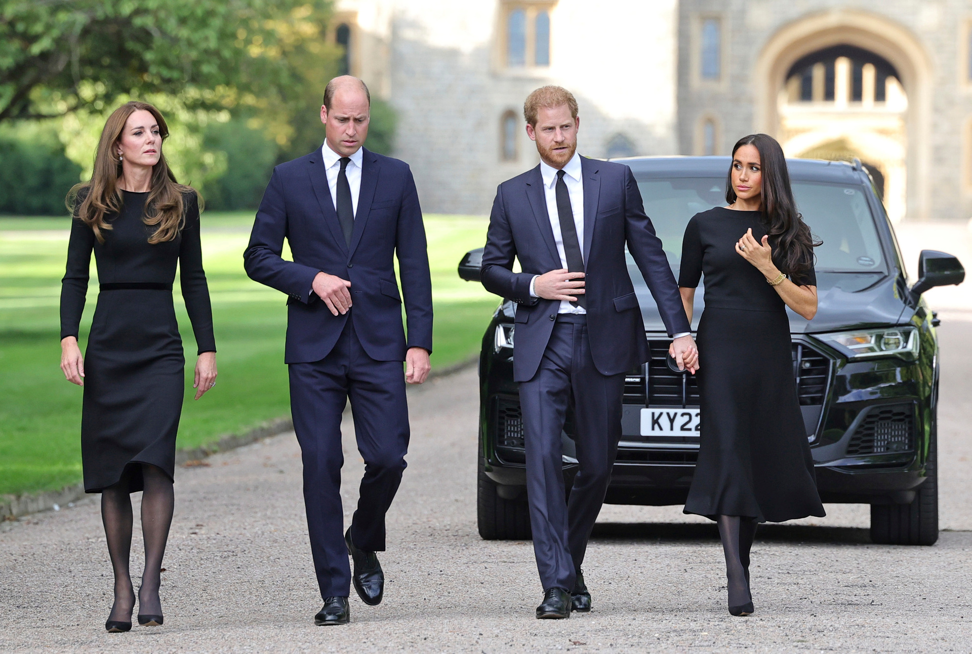 Kate, Princess of Wales, Prince William, Prince of Wales, Prince Harry, and Meghan, Duchess of Sussex, had been known as the