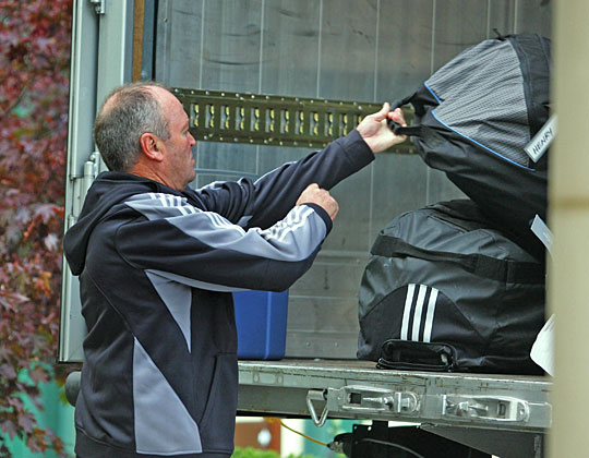 Graham Henry – pictured at the All Blacks' base in Cardiff – had requested Wayne Barnes for the quarter-final, Barnes claims. Photo / Brett Phibbs