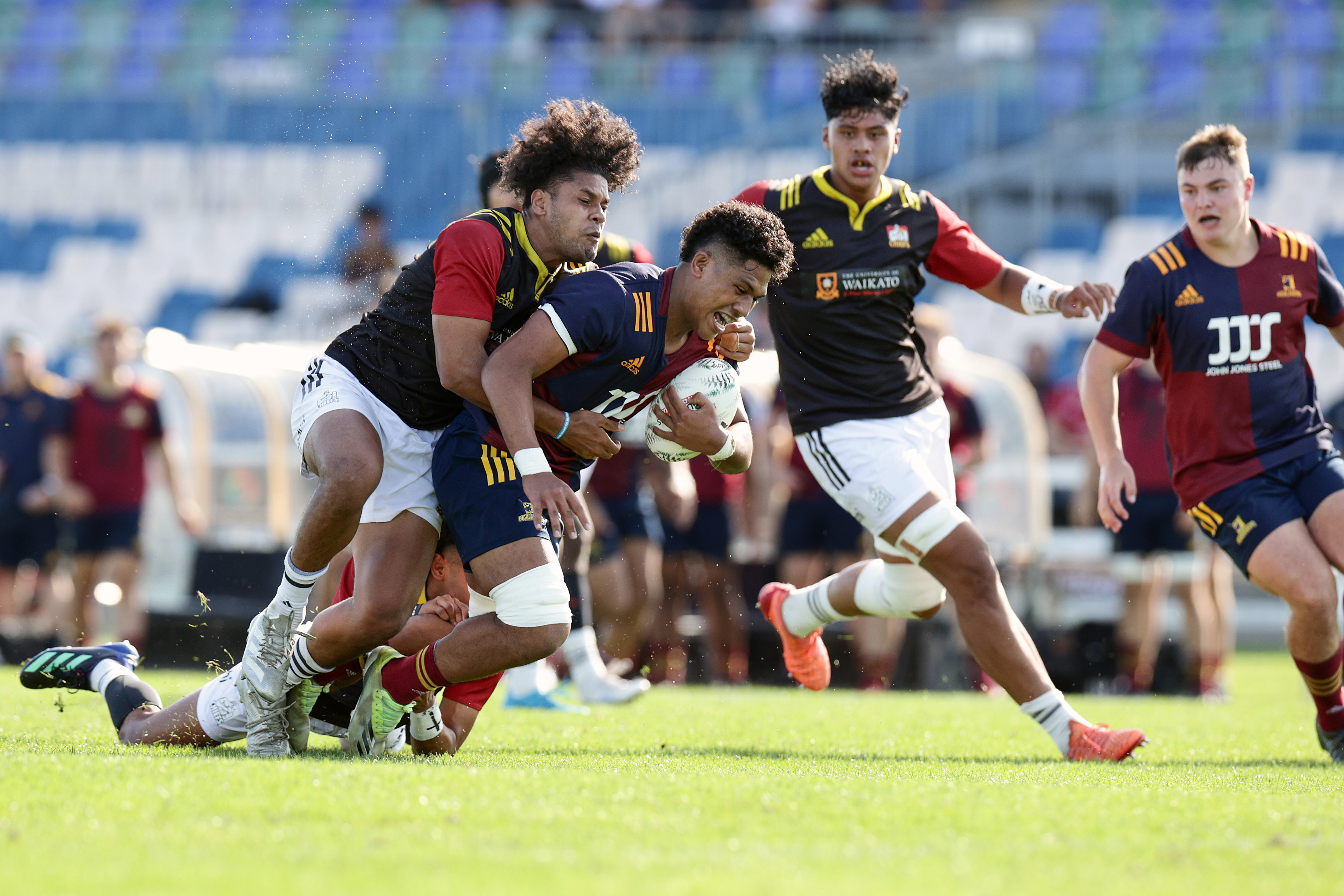 Konrad Toleafoa of the Highlanders during the a 2023 U20 Super Rugby match. Photo / Getty Images