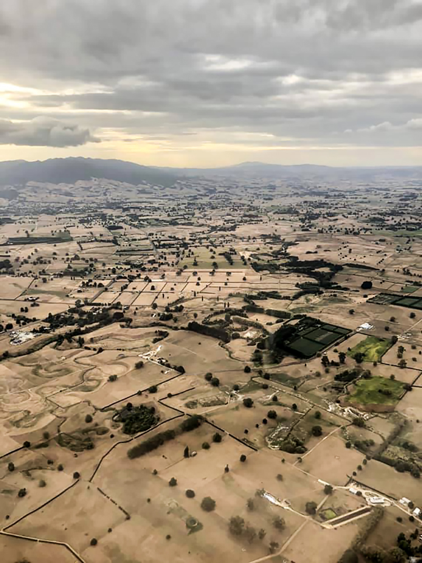 Aerial view of drought conditions of the Waikato neat Mt Pirongia in February. Photo / Sarah Fraser, NIWA