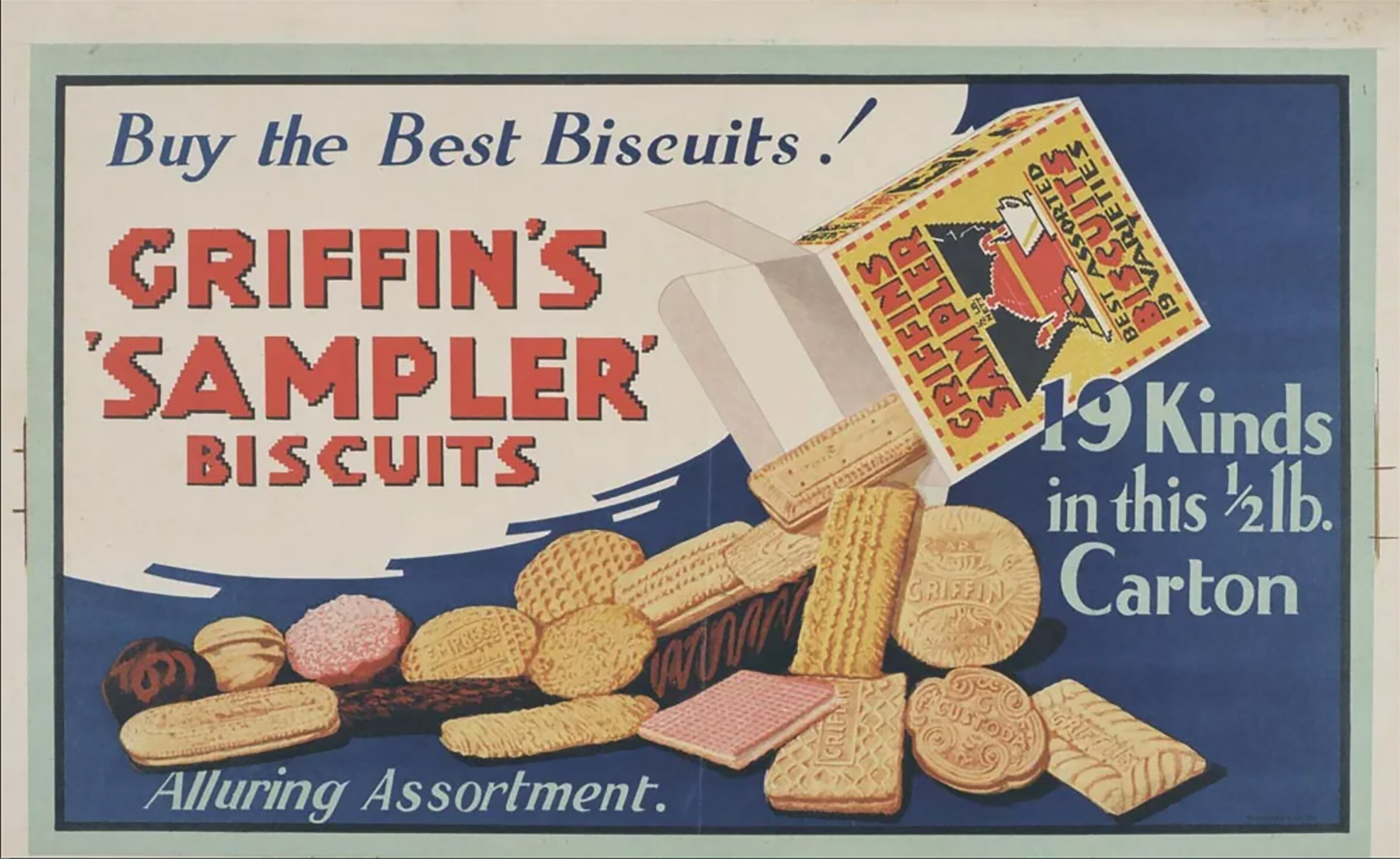 In the 1930s, the Griffin's Sampler box boasted 19 types of biscuit.