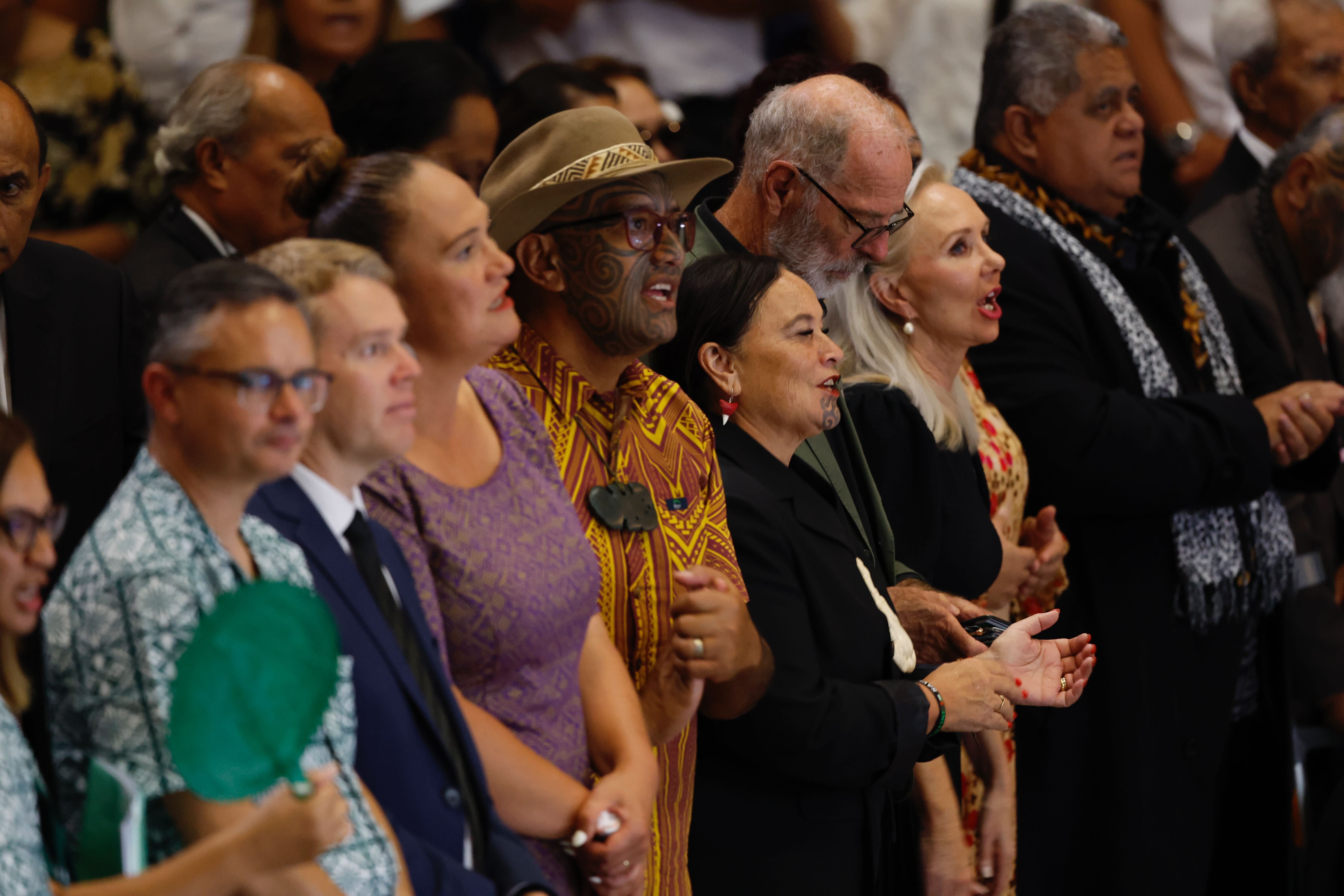 Politicians were among the large crowd at Efeso Collins' public memorial. Photo / Michael Craig