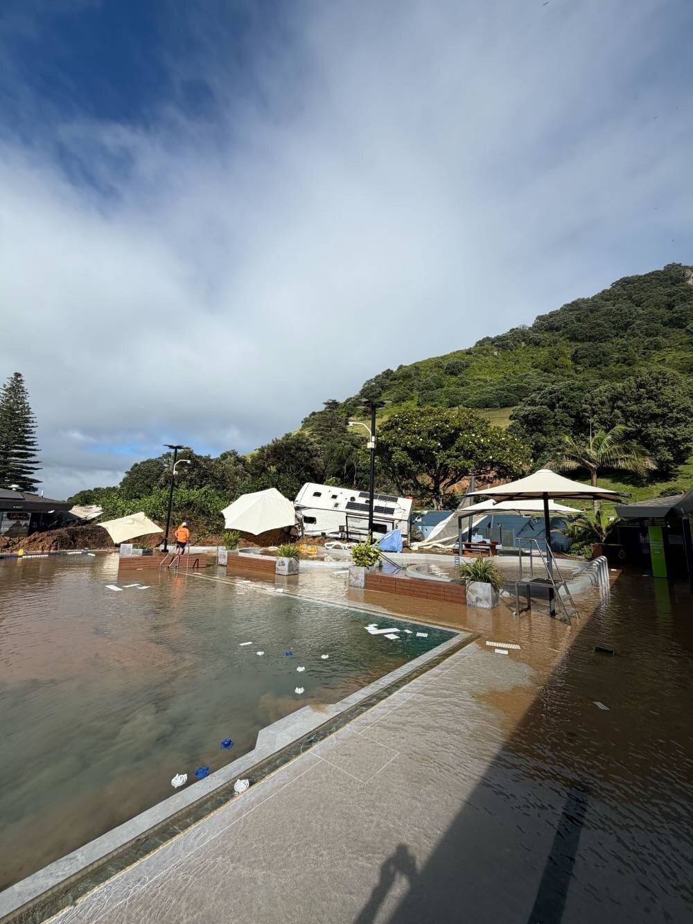  The slip at the Mount Maunganui campsite hit tents and campervans.
