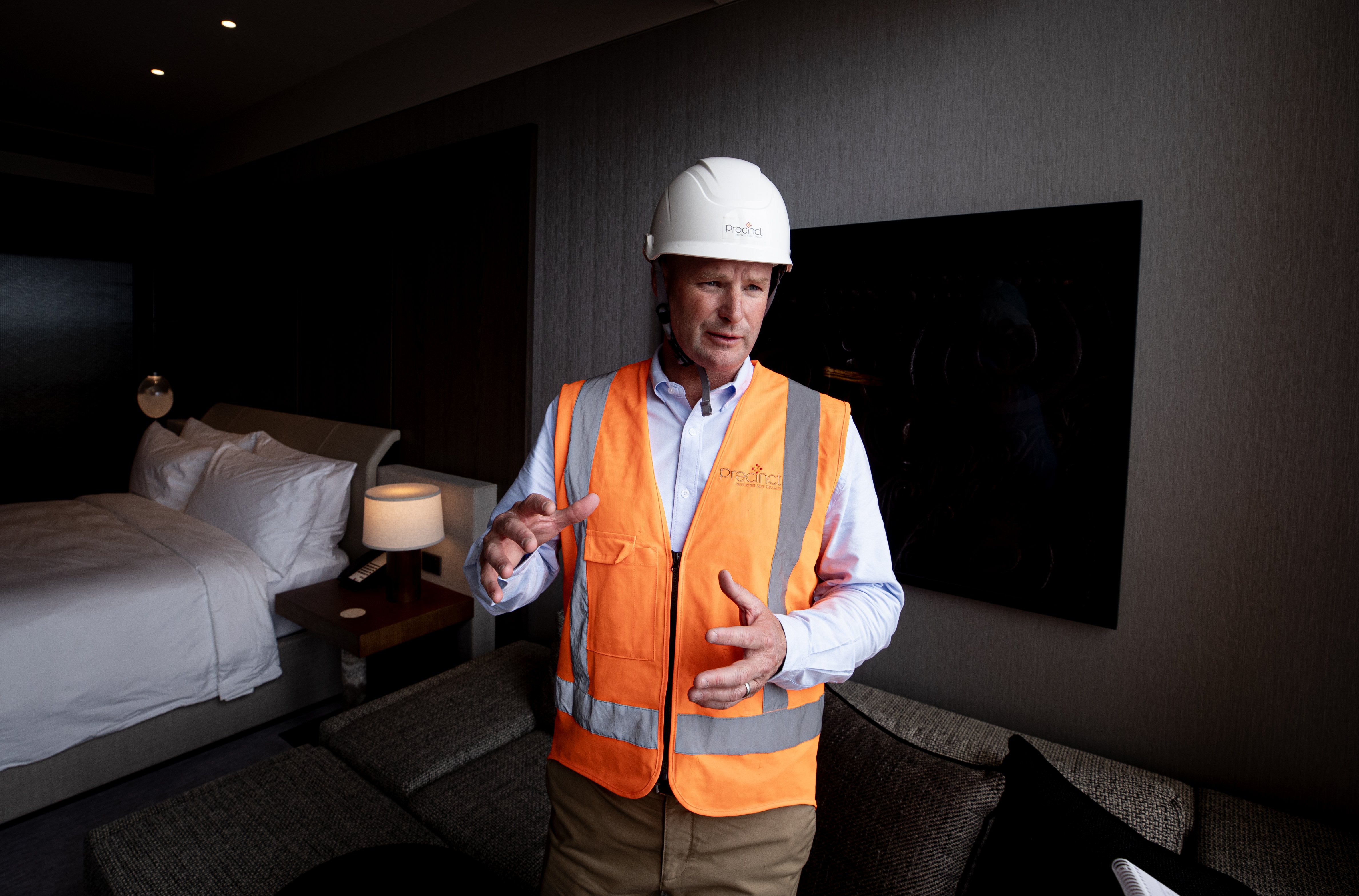 Last month, before the new hotel opened: Scott Pritchard in the InterContinental Auckland. Photo / Dean Purcell