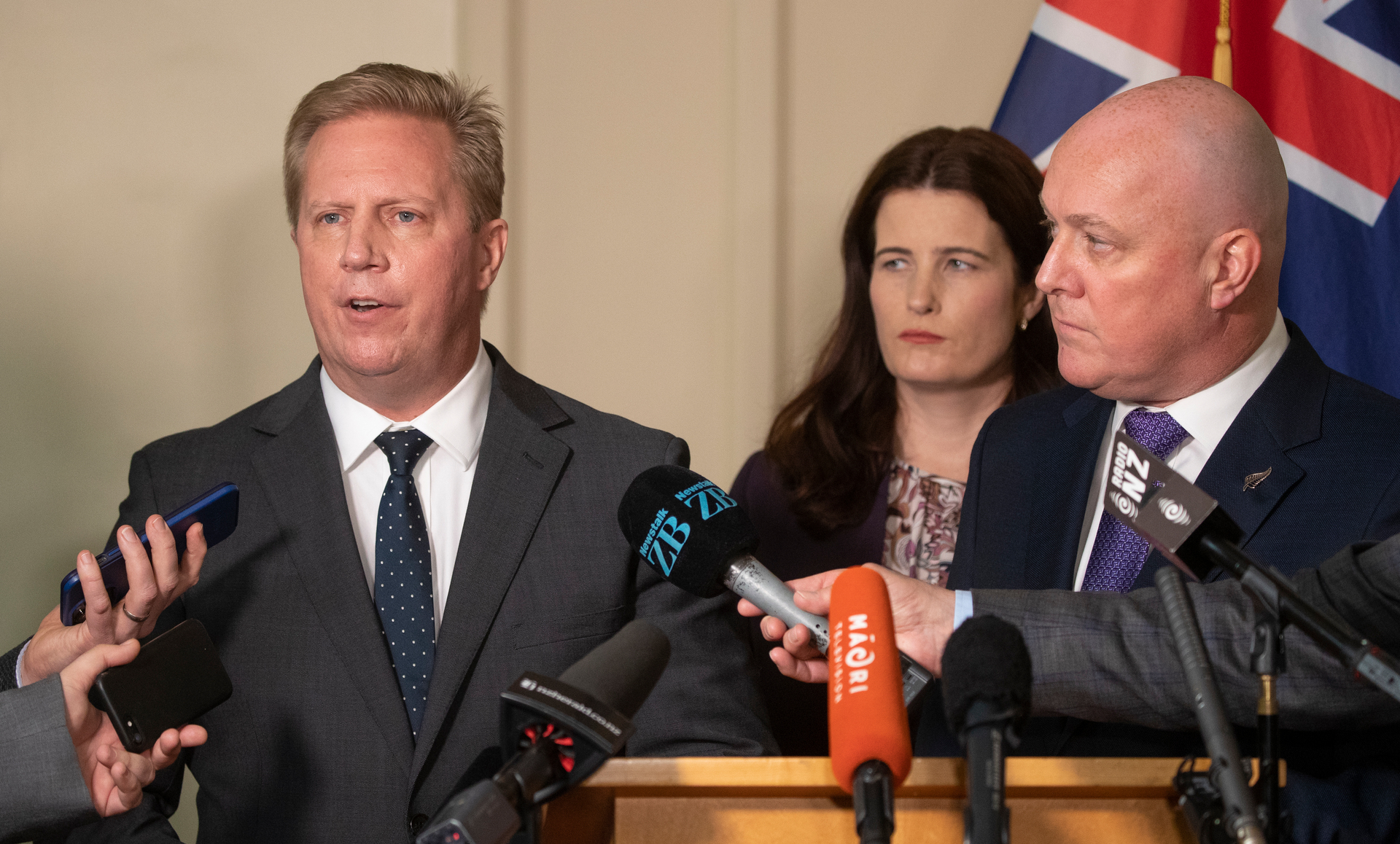 Christopher Luxon (right) says Trade Minister Todd McClay (left) is heading to India with a free trade deal in his sights. Photo / Mark Mitchell