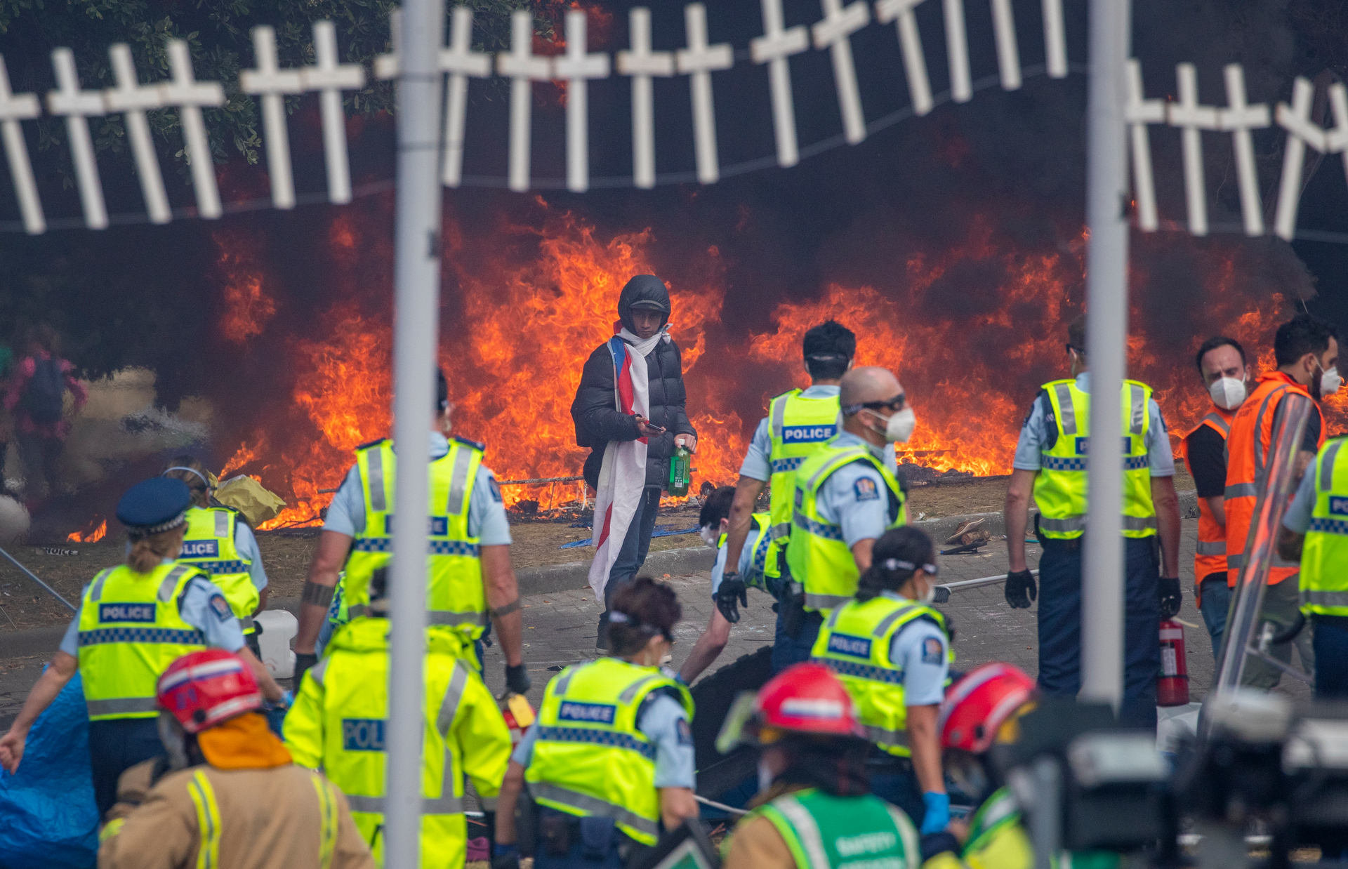 The dramatic final day of Parliament's 23-day occupation, on March 2, 2022. Photo / Mark Mitchell