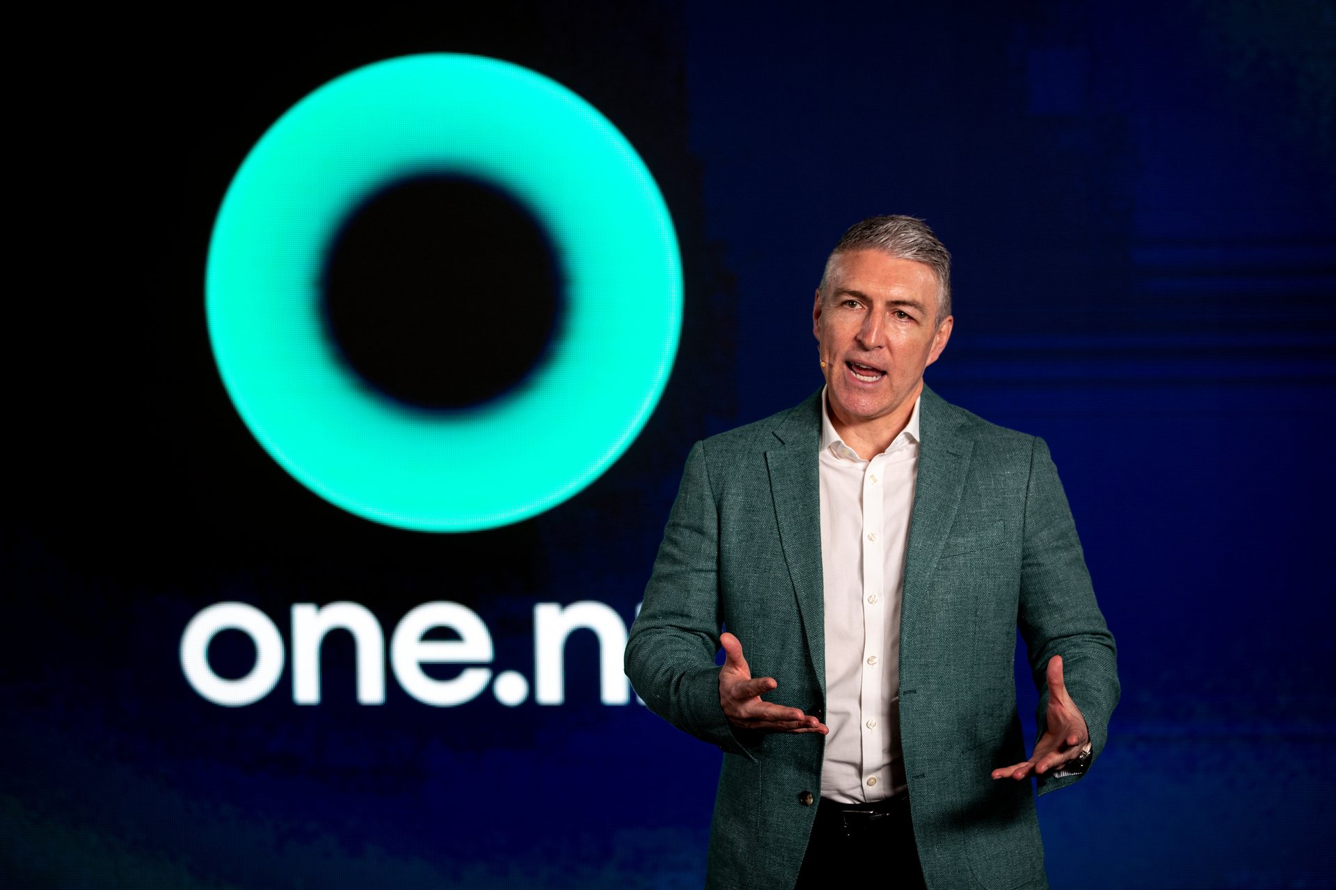 Vodafone NZ chief executive Jason Paris in front of the telco's new 