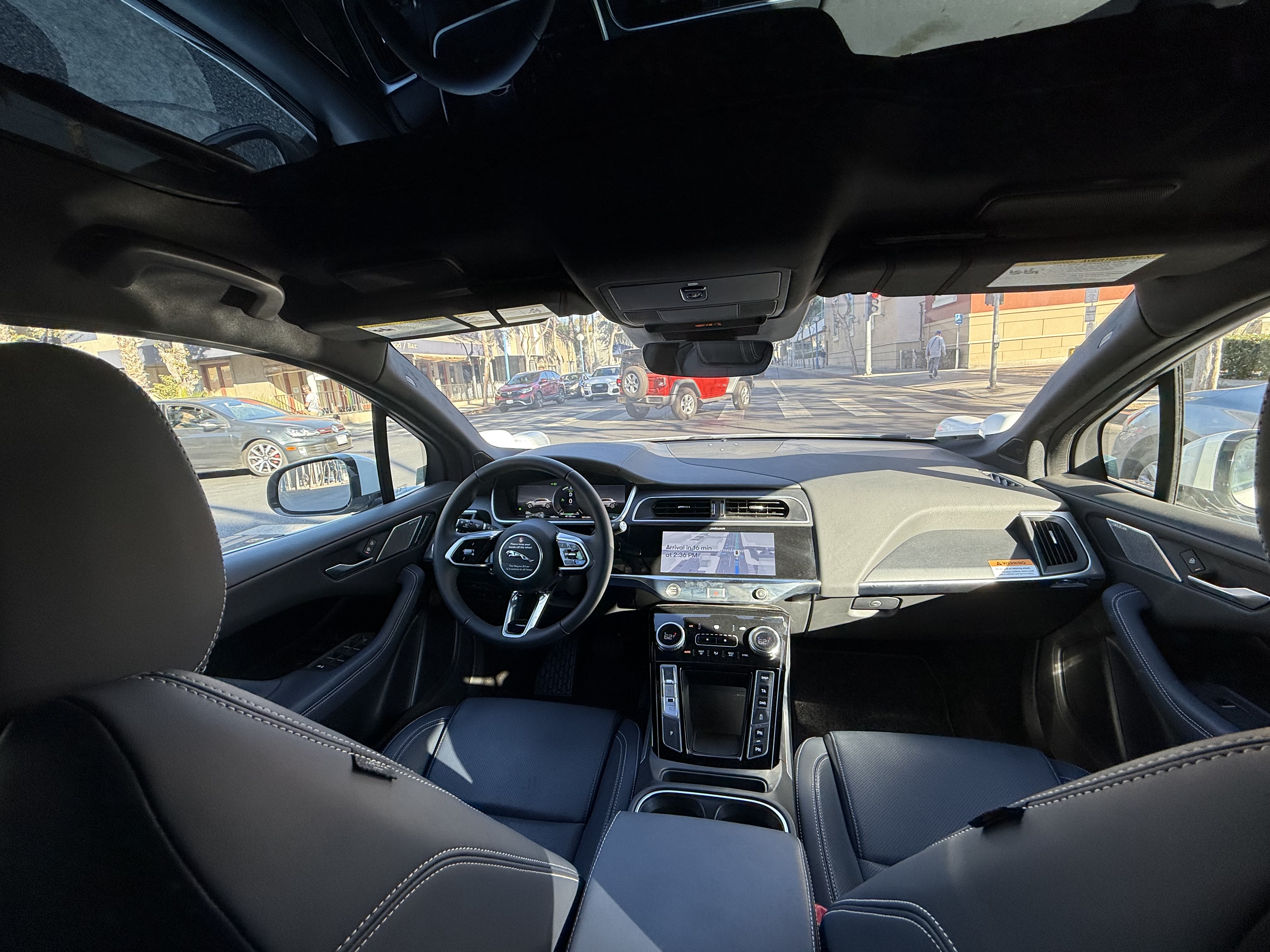 Living in the future, where there's less driver chatter: The view from the rear passenger seat. Photo / Chris Keall