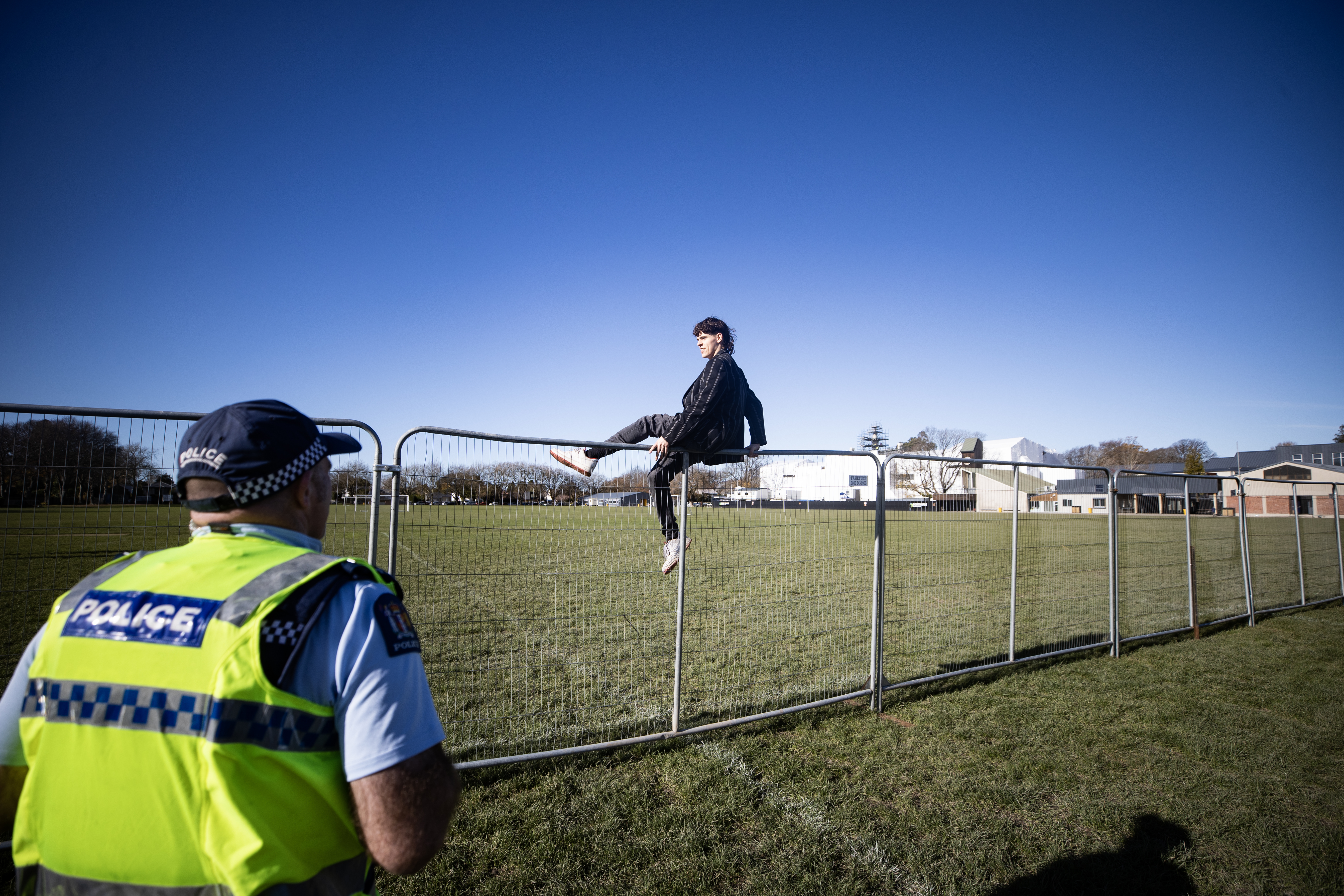 Security was tight at the game. Photo / George Heard