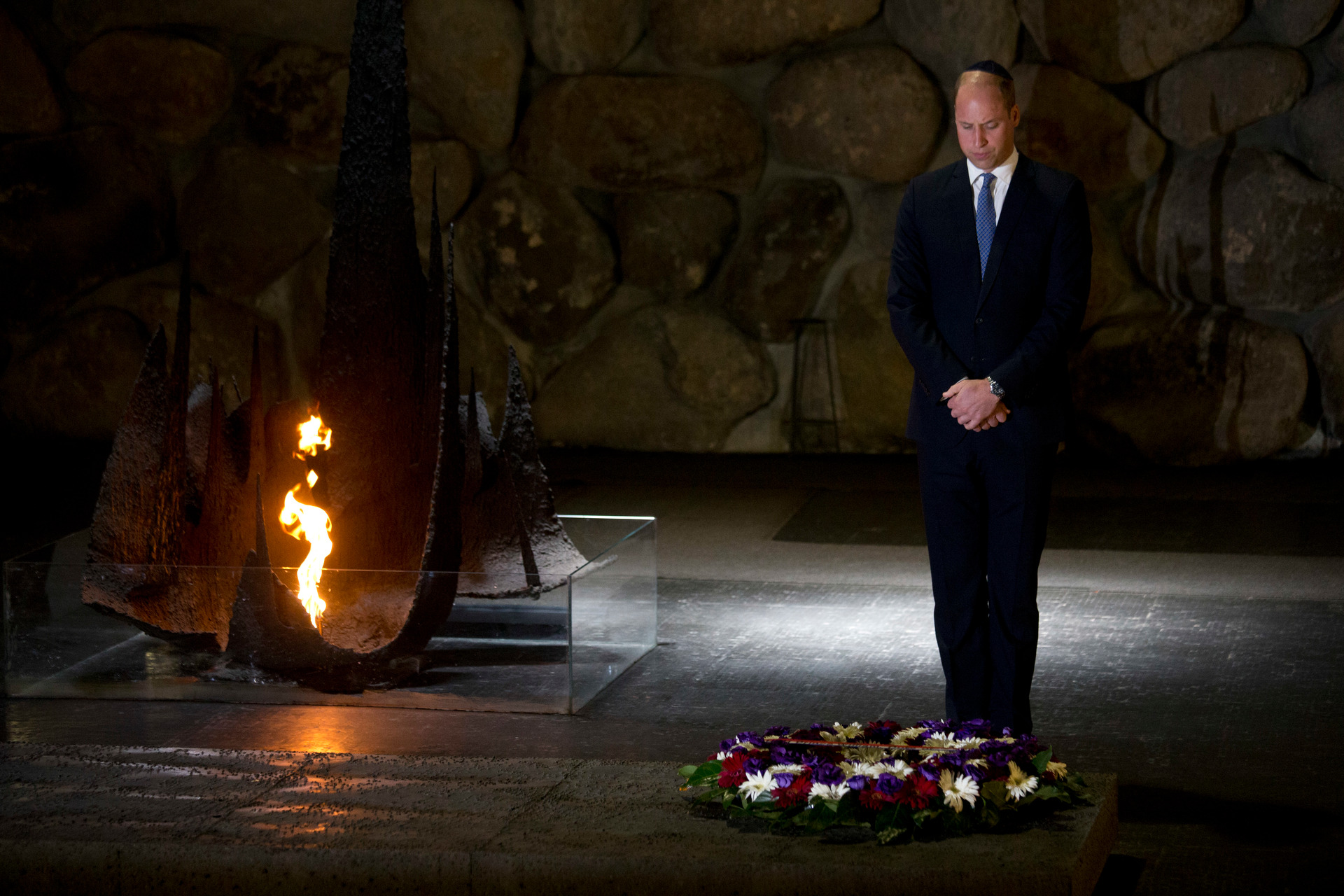 Britain's Prince William attends a ceremony at the Hall of Remembrance at the Yad Vashem Holocaust memorial in Jerusalem. Photo / AP