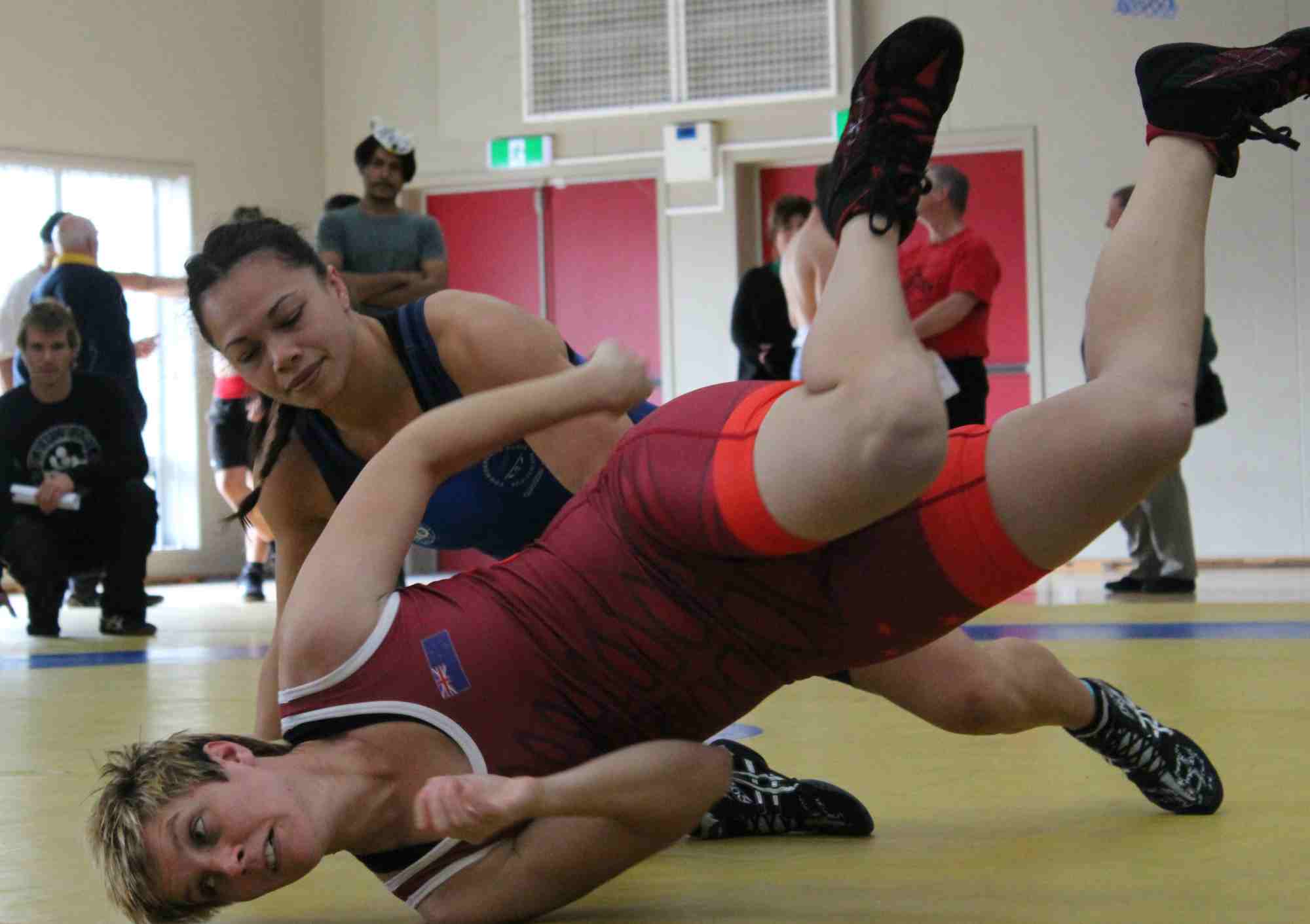 IN CHARGE: Tayla Ford, left, was in great form at the National Wrestling Championships held in Te Awamutu. Photo/File