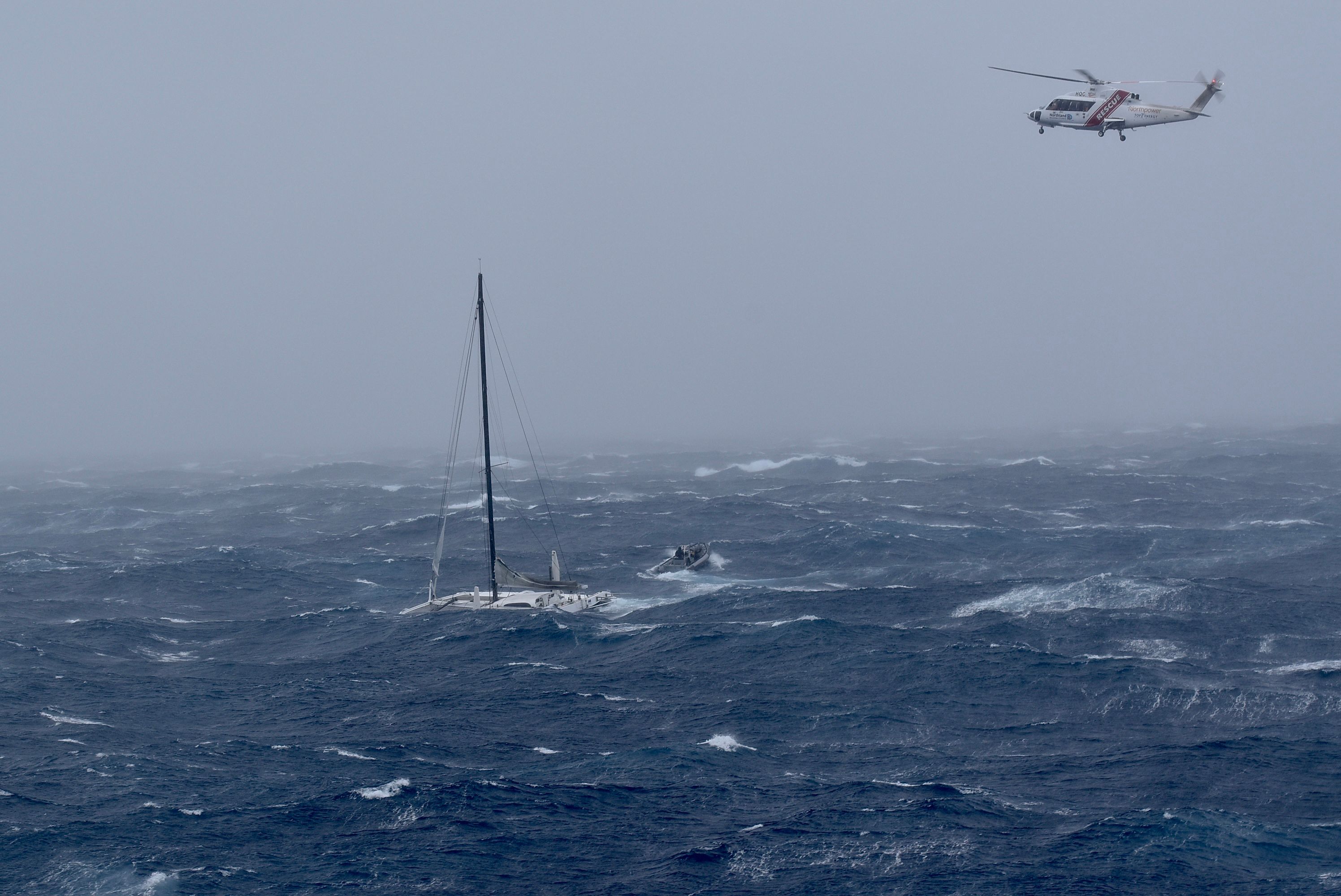 The Northland Rescue Helicopter and Navy helped in the dramatic rescue of yachtsman John Mellars during Cyclone Gabrielle on February 14.
