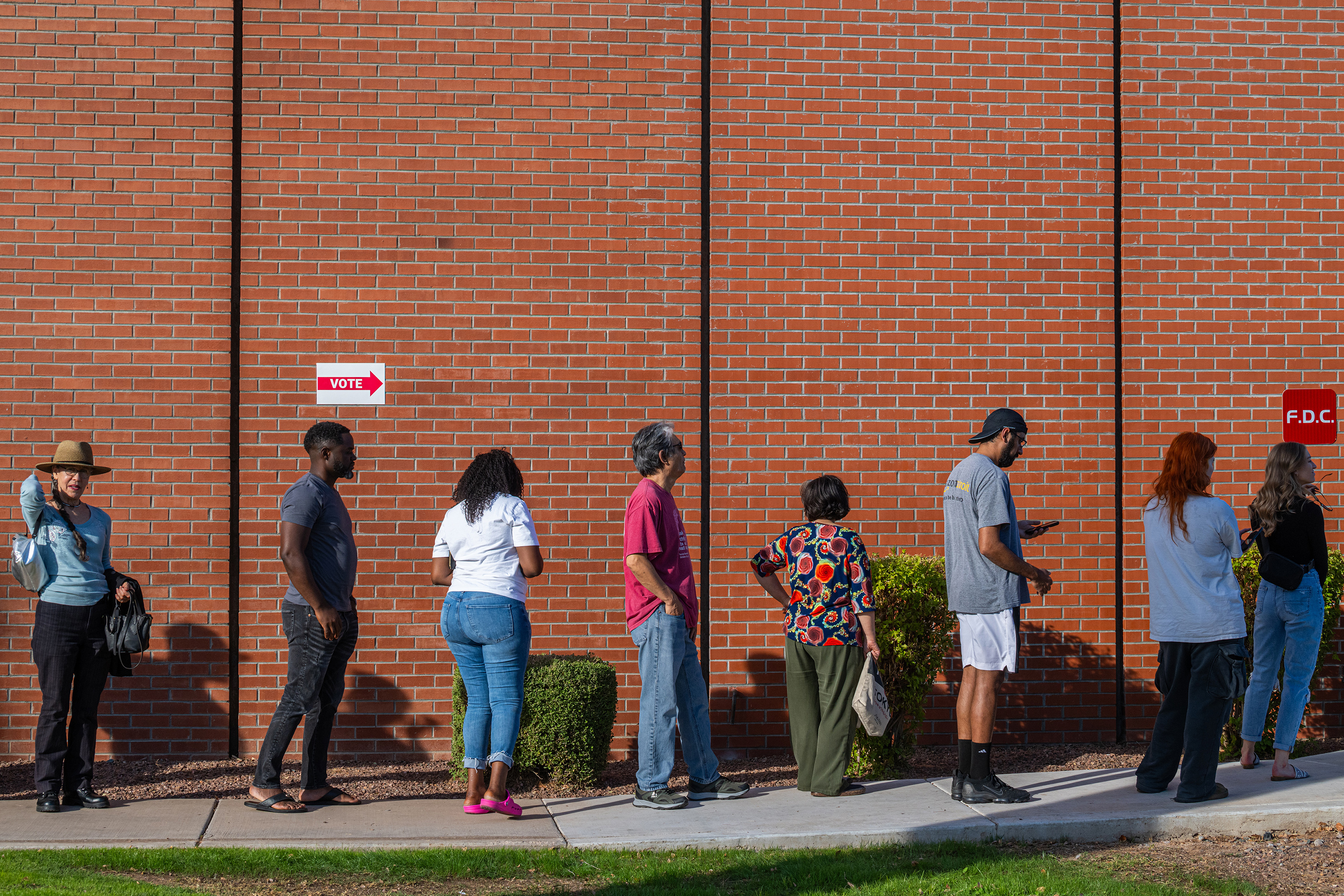 Early voting at the Osborn Elementary School in Phoenix. Photo / Ash Ponders, The New York Times