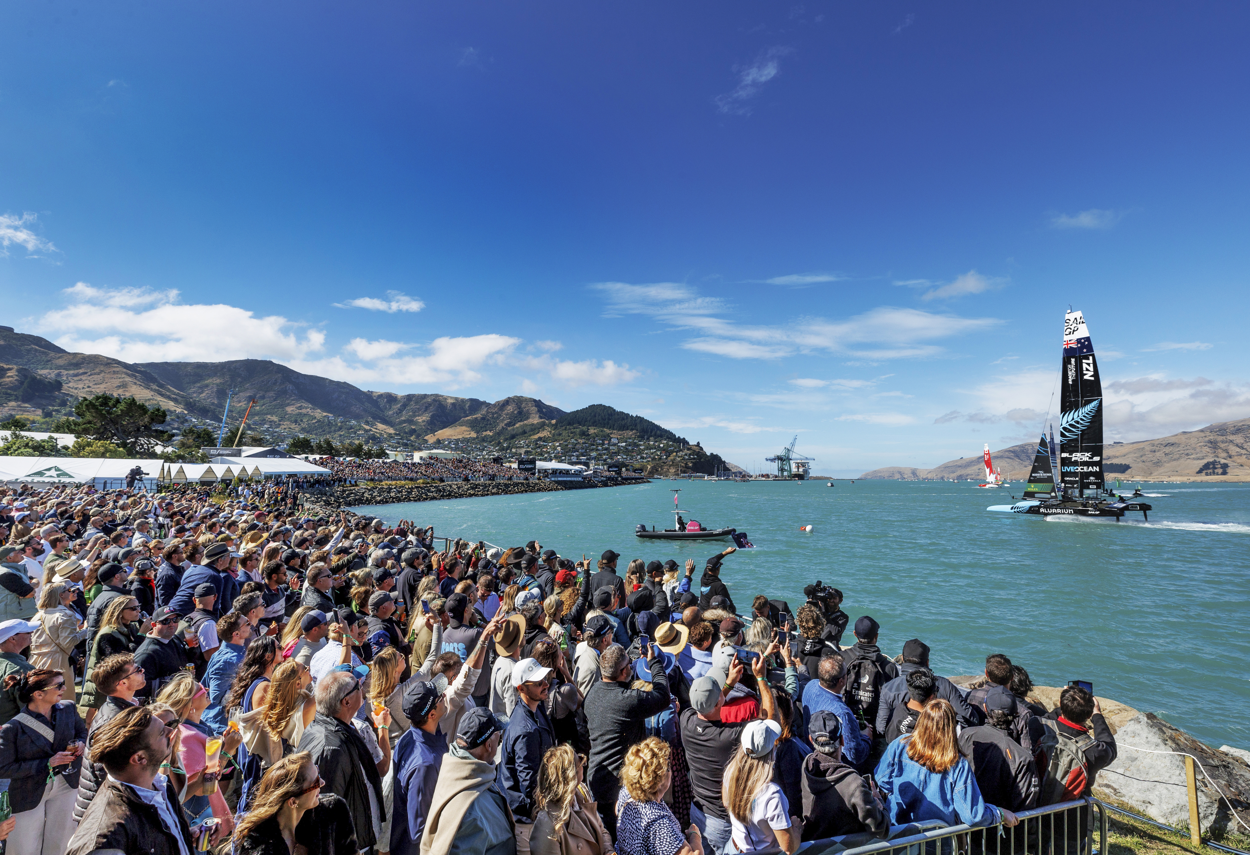 Lyttelton Harbour is rated by crews as the best SailGP venue. Photo / Getty Images